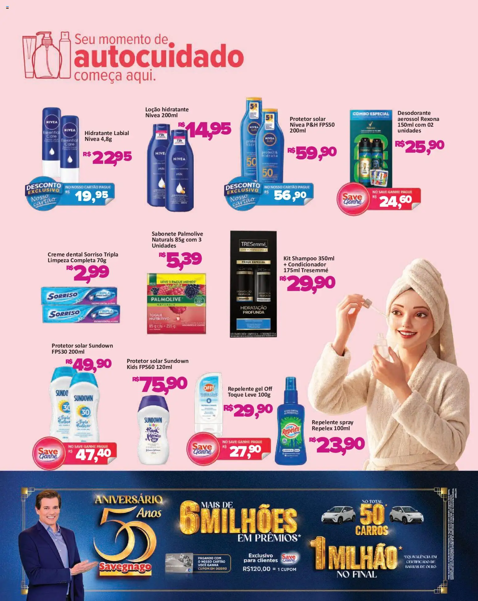 Savegnago Folheto - válido de 12/08/2026 | Página: 12 | Produtos: Shampoo, Desodorante, Creme, Creme dental