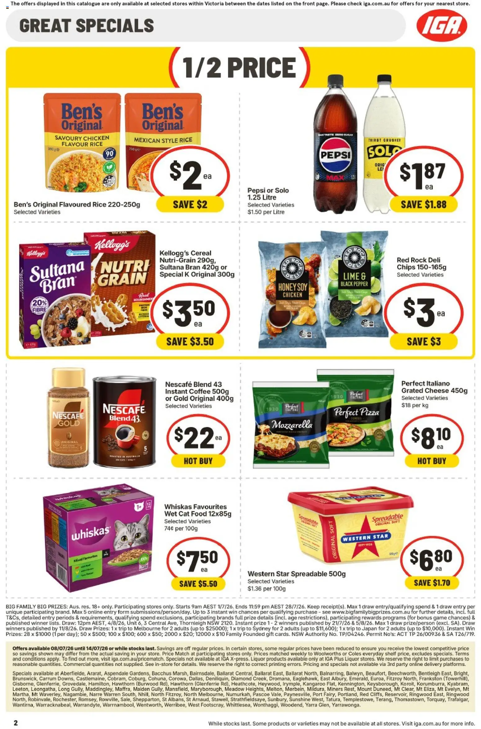 IGA catalogue - valid from 08/07/2026 | Page: 2 | Products: Diamond, Pizza, Nescafe, Game