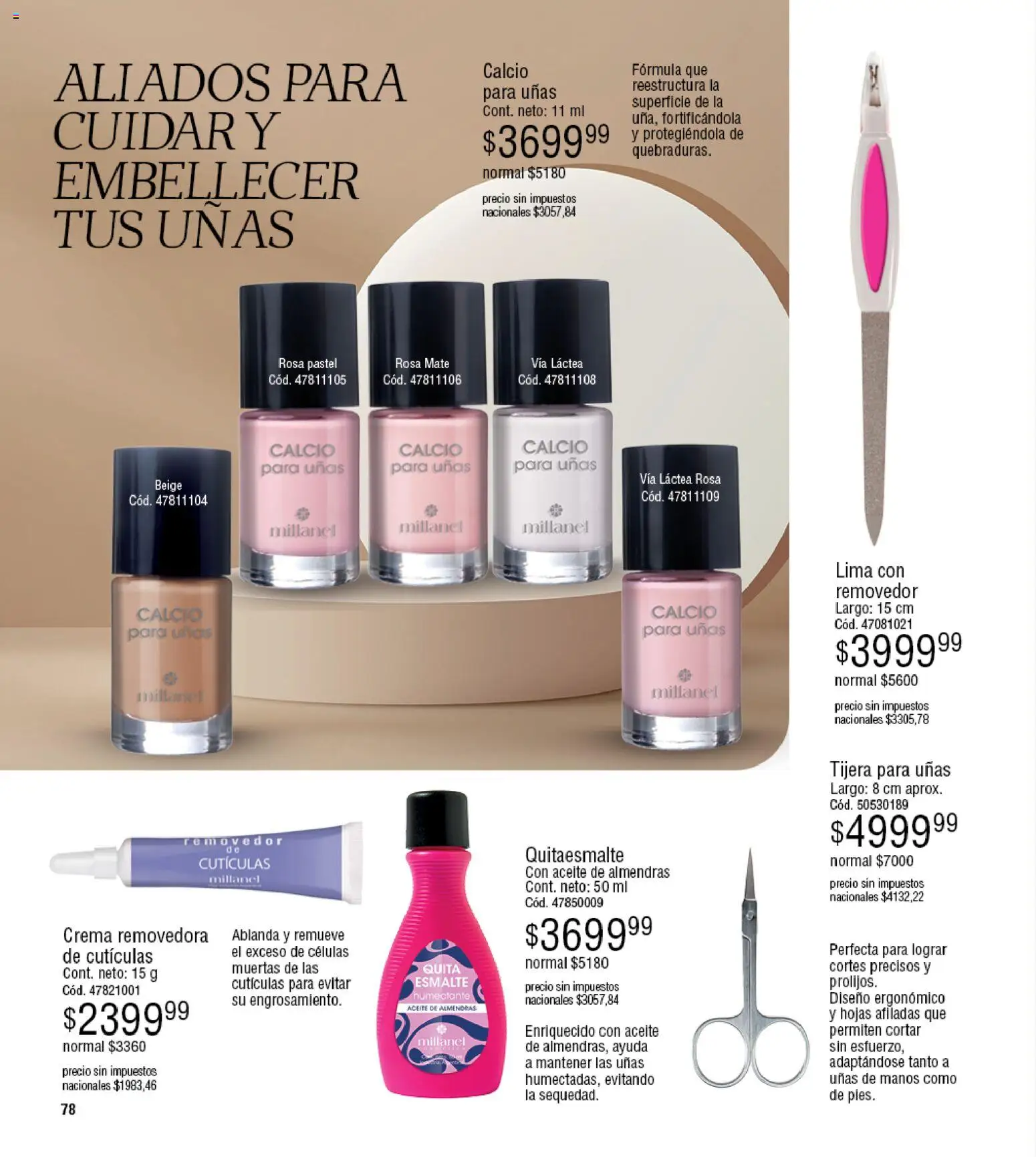 Millanel - Catálogo │ válido desde el 30/03/2026 | Página: 78 | Productos: Almendras, Aceite, Lima, Crema