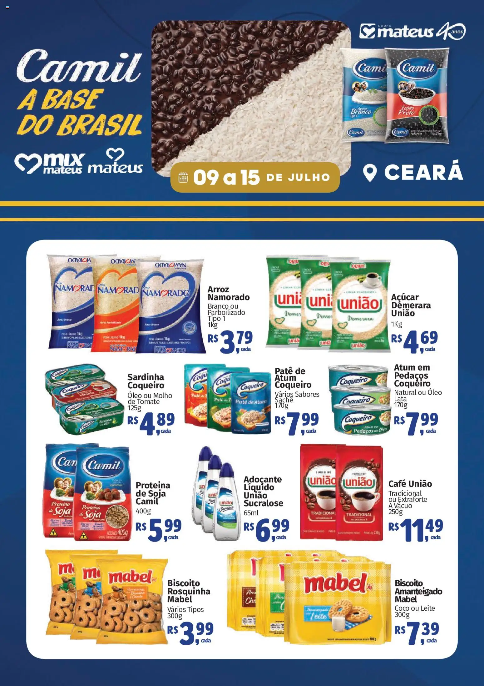 Mateus Folheto - válido de 09/07/2026 | Página: 1 | Produtos: Óleo, Arroz, Sardinha, Soja