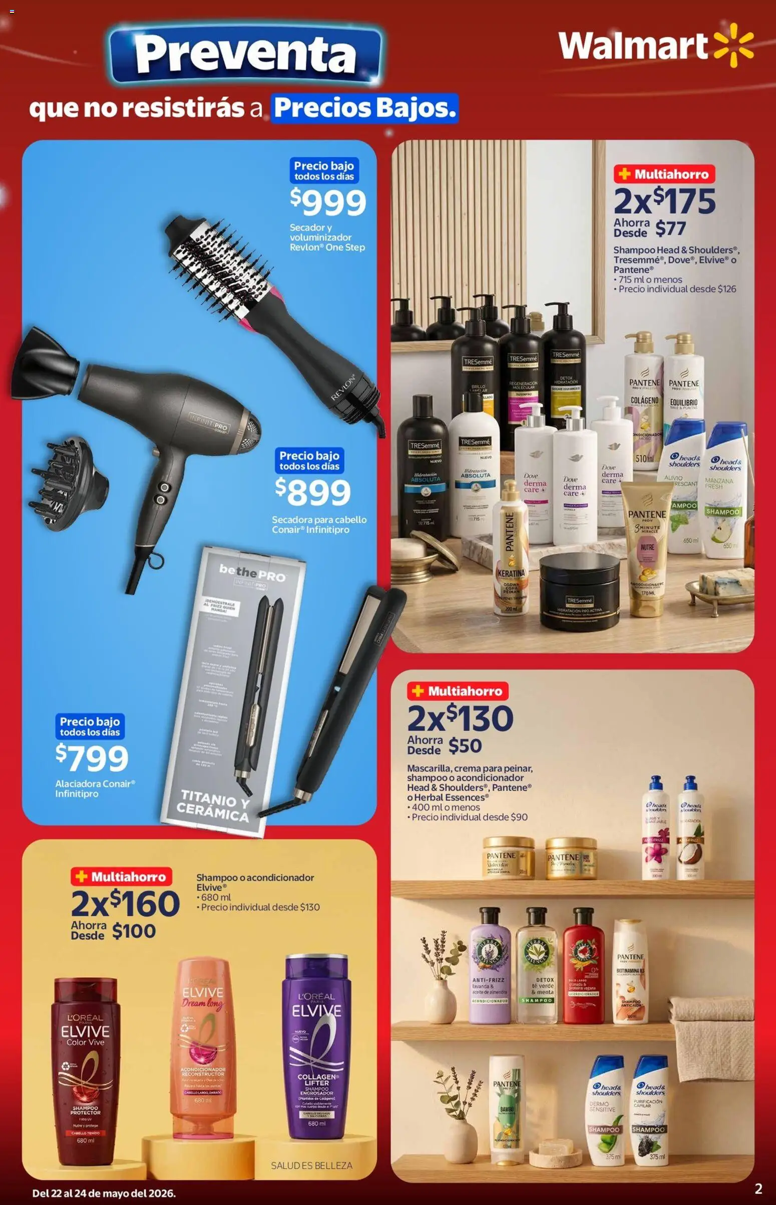 Nuevas ofertas de Walmart válidas en toda la República Mexicana desde el 22.05.2026. ¡Encuentra las mejores ofertas en Walmart folleto Preventa! | Página: 2 | Productos: Secadora, Crema, Manzana, Té
