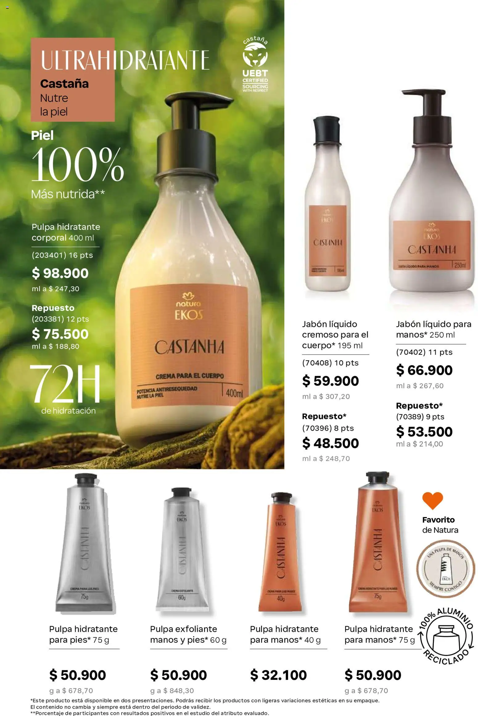 Natura revista - valida desde el 01/07/2026 | Página: 22 | Productos: Crema, Jabón líquido, Crema para el cuerpo, Jabón