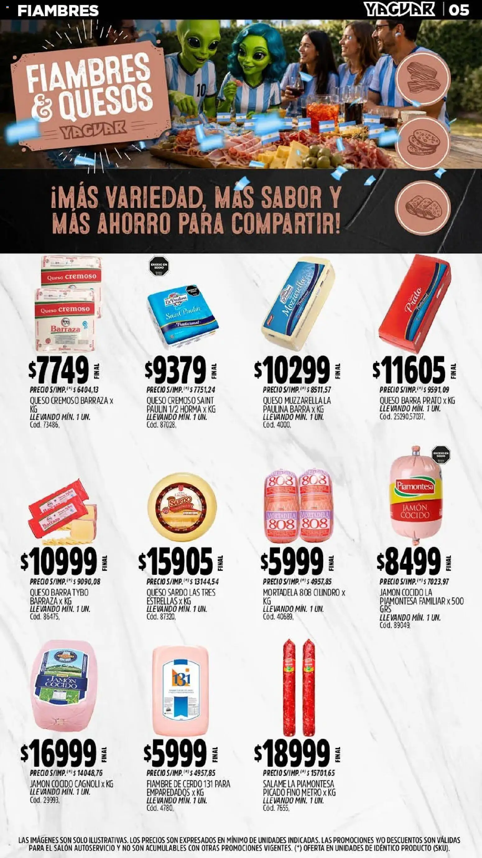 Yaguar - Oferta Semanal Mar del Plata │ válido desde el 06/07/2026 | Página: 6 | Productos: Jamón cocido, Mortadela, Queso, Cerdo