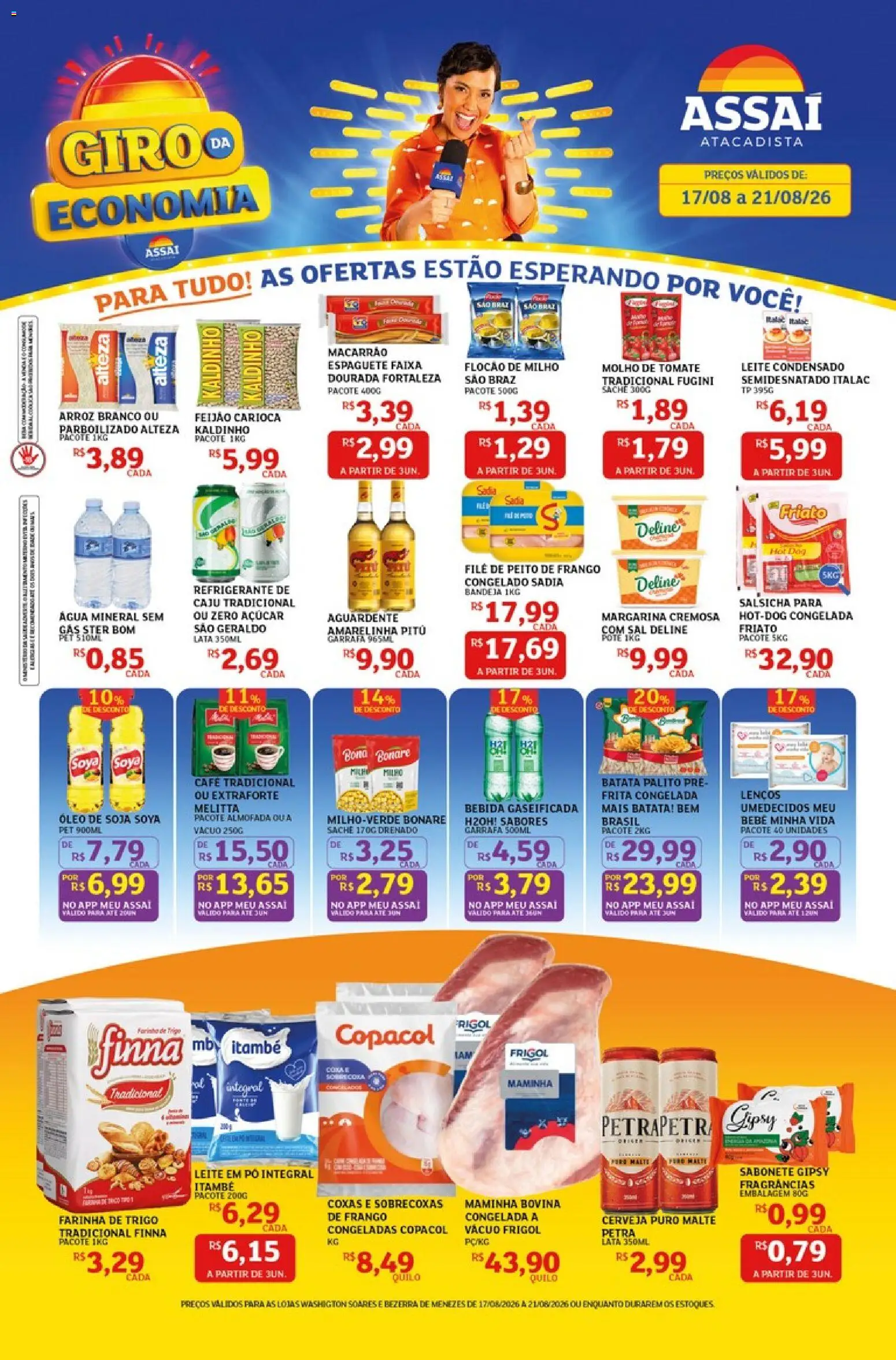 Assaí Atacadista Folheto - válido de 17/08/2026 | Página: 1 | Produtos: Caju, Almofada, Friato, Açúcar