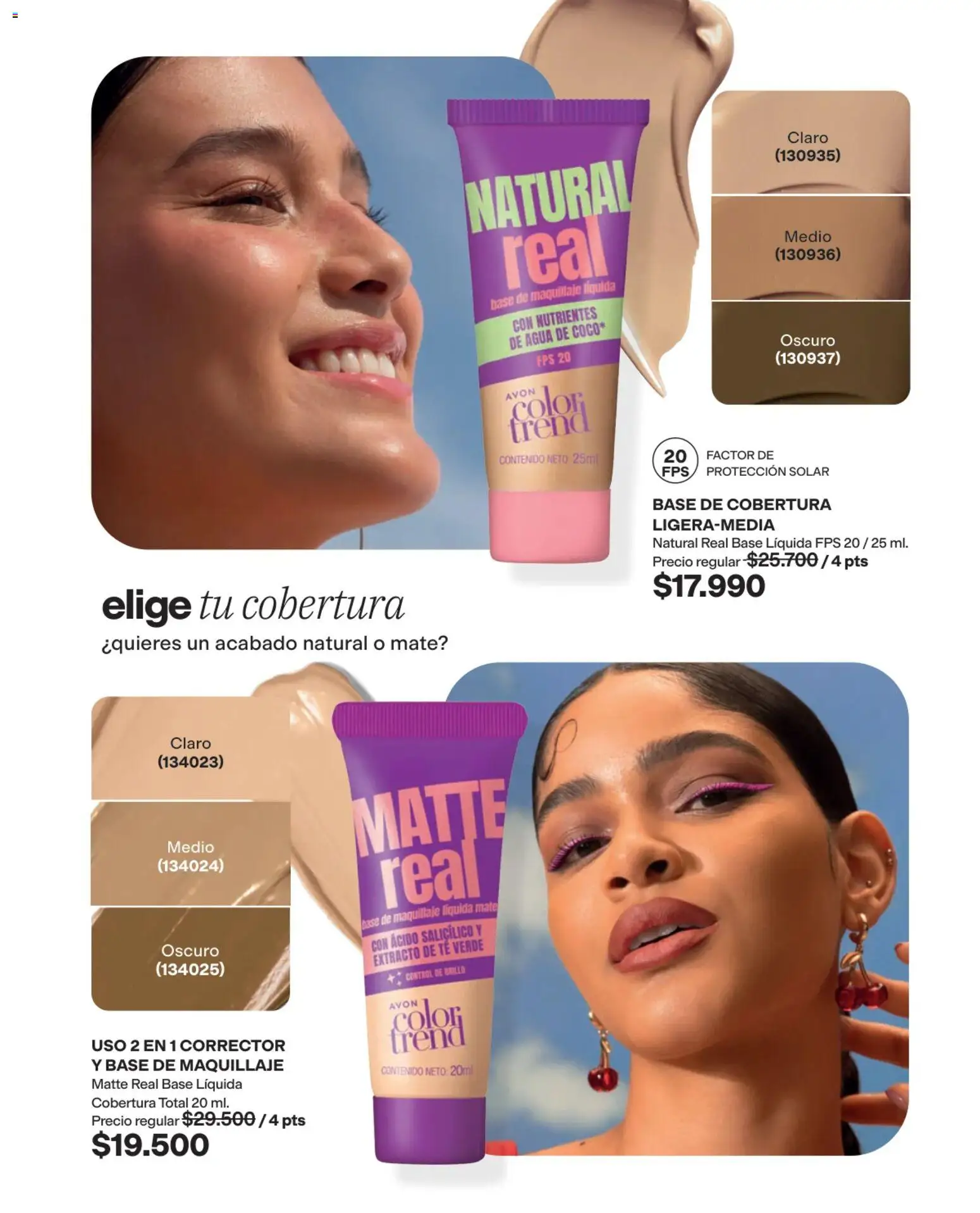Avon revista - valida desde el 03/08/2026 | Página: 53 | Productos: Base de maquillaje, Té verde, Brillo, Corrector