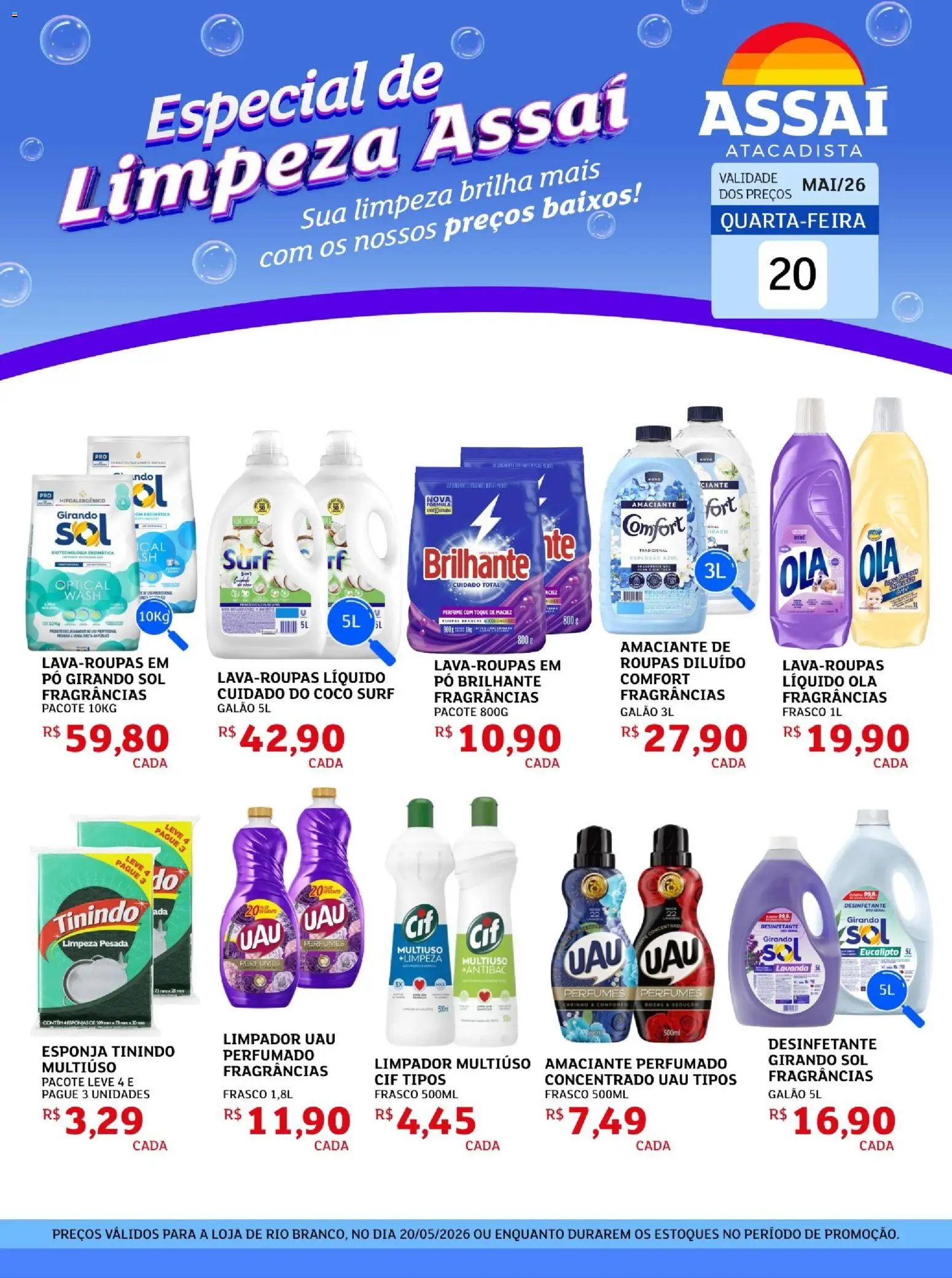 Assaí Atacadista Folheto - válido de 20.05.2026 | Página: 1 | Produtos: Coco, Limpador multiuso, Girando sol, Desinfetante