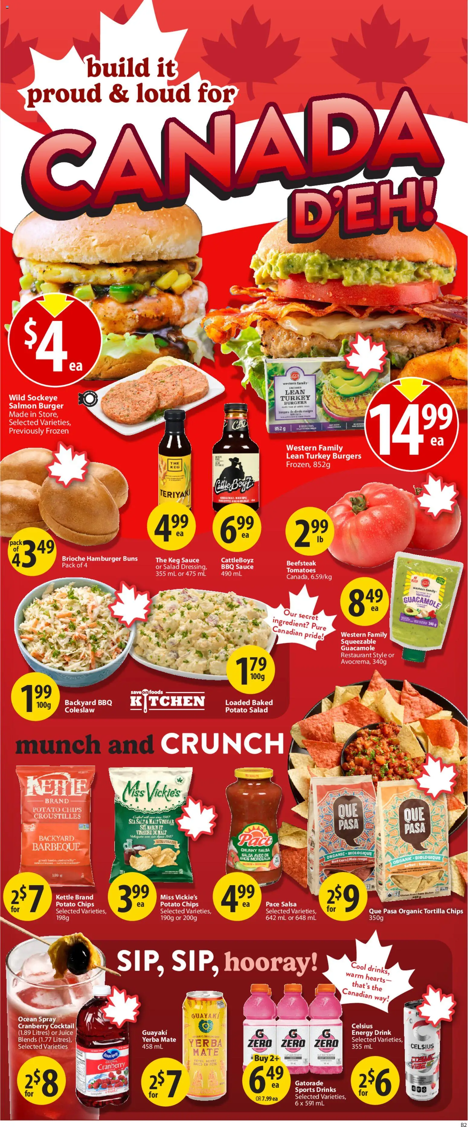Save on foods flyer valid from Jun 25, 2026 | Page: 3 | Products: Chips, Salad, Turkey, Tomatoes