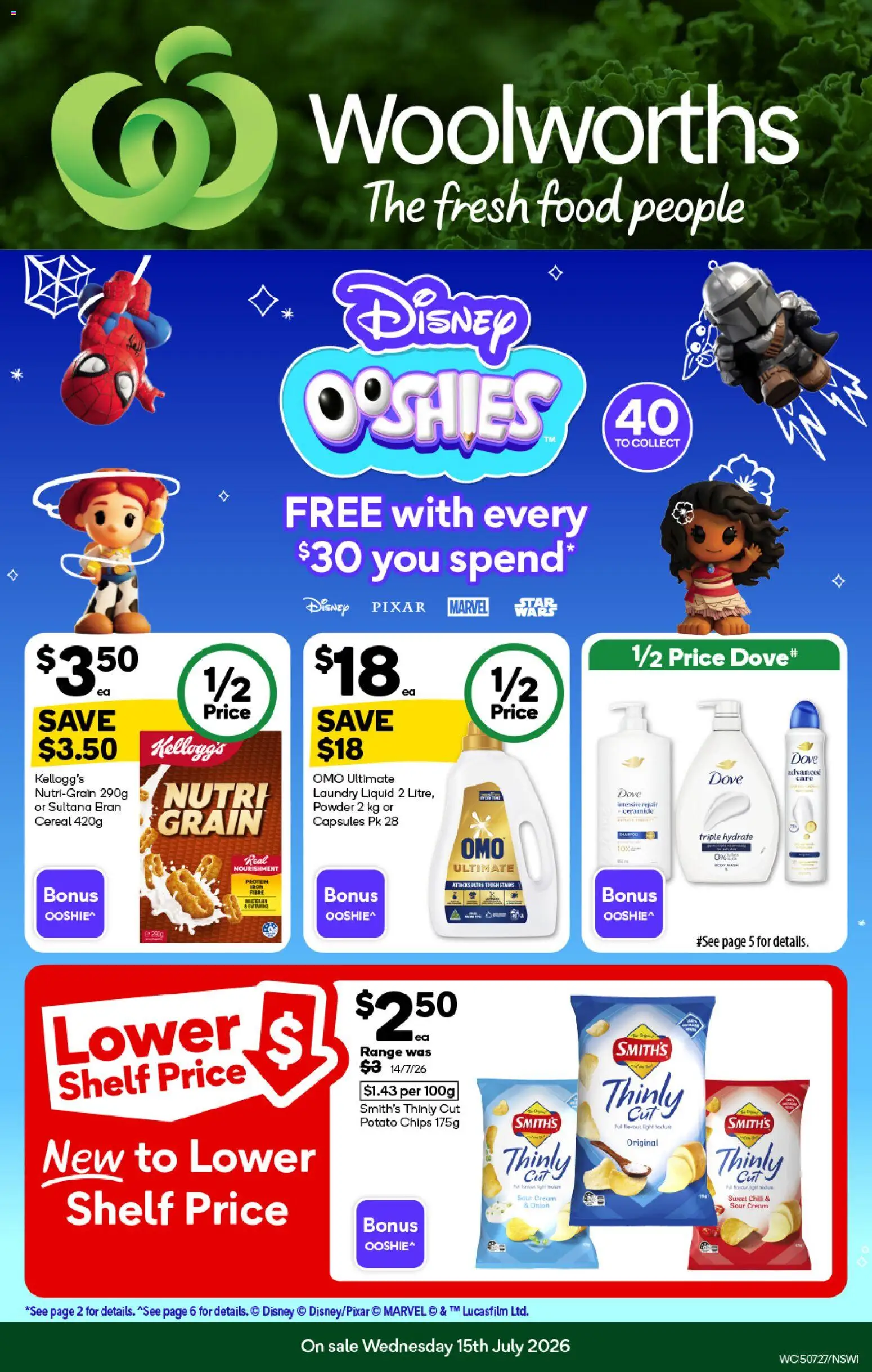Woolworths catalogue - valid from 15/07/2026 | Page: 1 | Products: Shelf, Food, Sour cream, Cereal