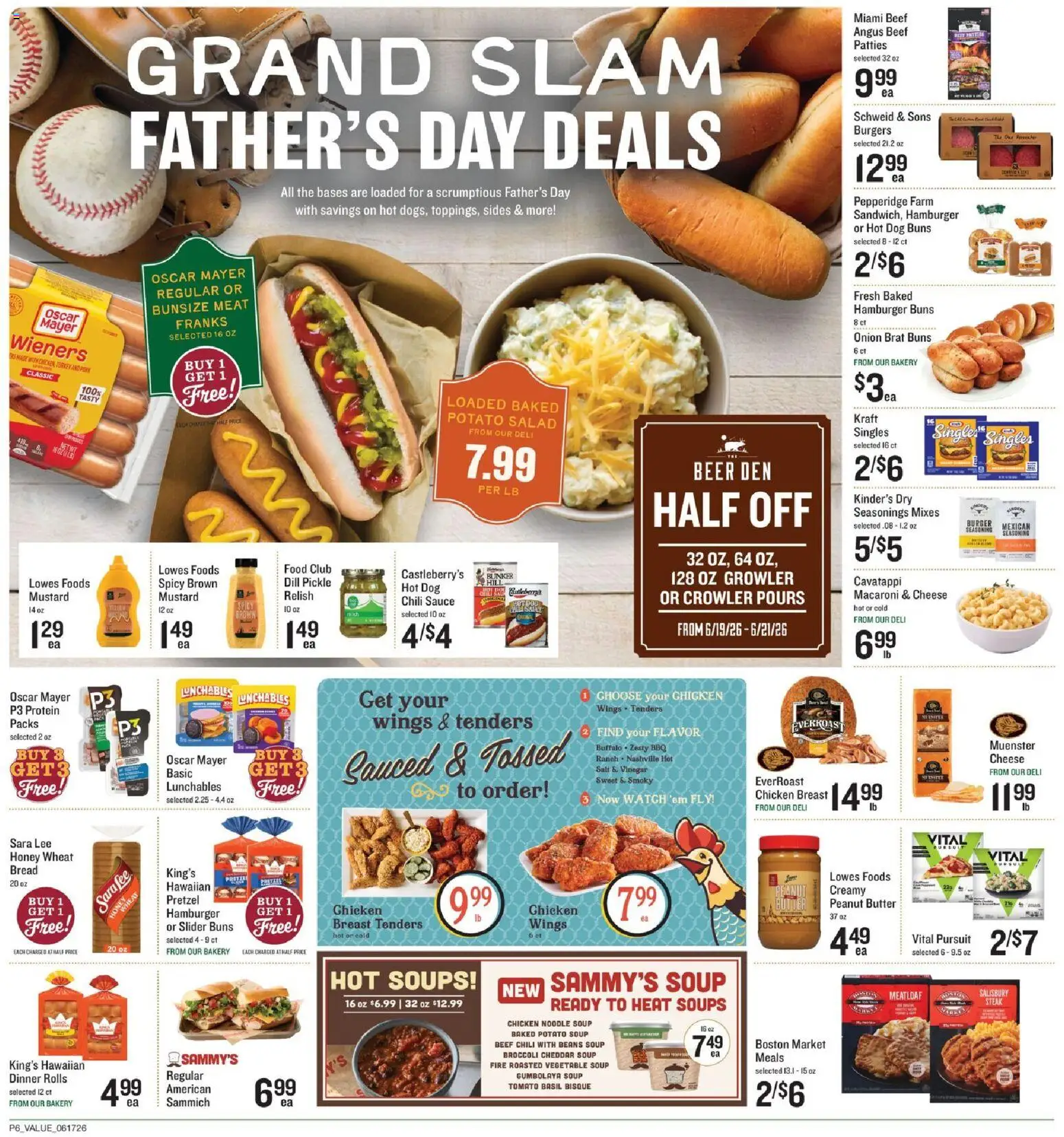 Lowes Foods Weekly Ad - NC - valid from 17.06.2026 | Page: 9 | Products: Butter, Bread, Beef, Salad