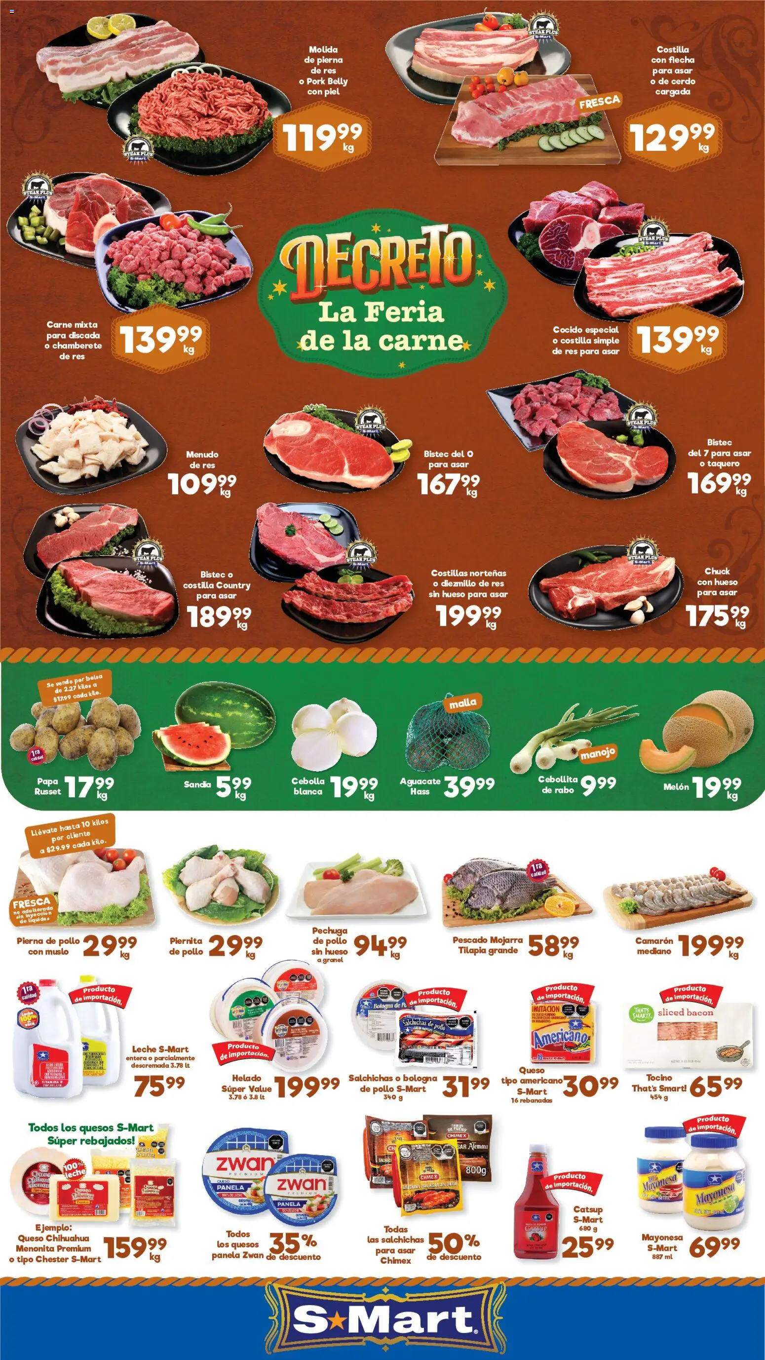 Nuevas ofertas de S-Mart válidas en toda la República Mexicana desde el 12.06.2026. ¡Encuentra las mejores ofertas en S-Mart folleto Monterrey! | Página: 1 | Productos: Papa, Sandía, Mayonesa, Malla