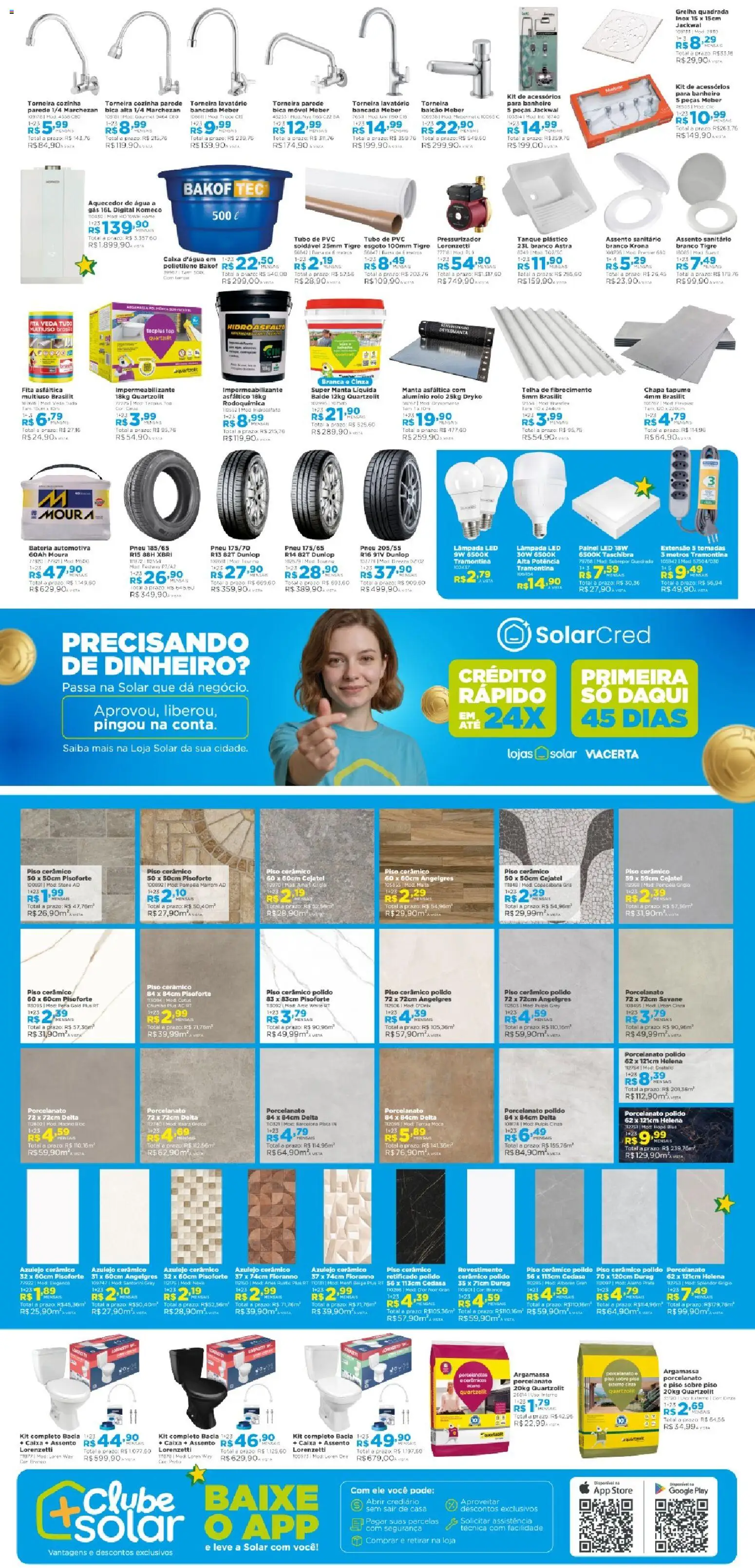 Lojas Solar Folheto - válido de 01/07/2026 | Página: 8 | Produtos: Ferro, Argamassa, Caixa d'água, Porcelanato