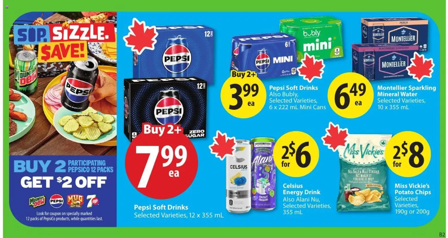 Save on foods flyer valid from Aug 20, 2026 | Page: 16 | Products: Water, Pepsi, Drinks, Energy drink