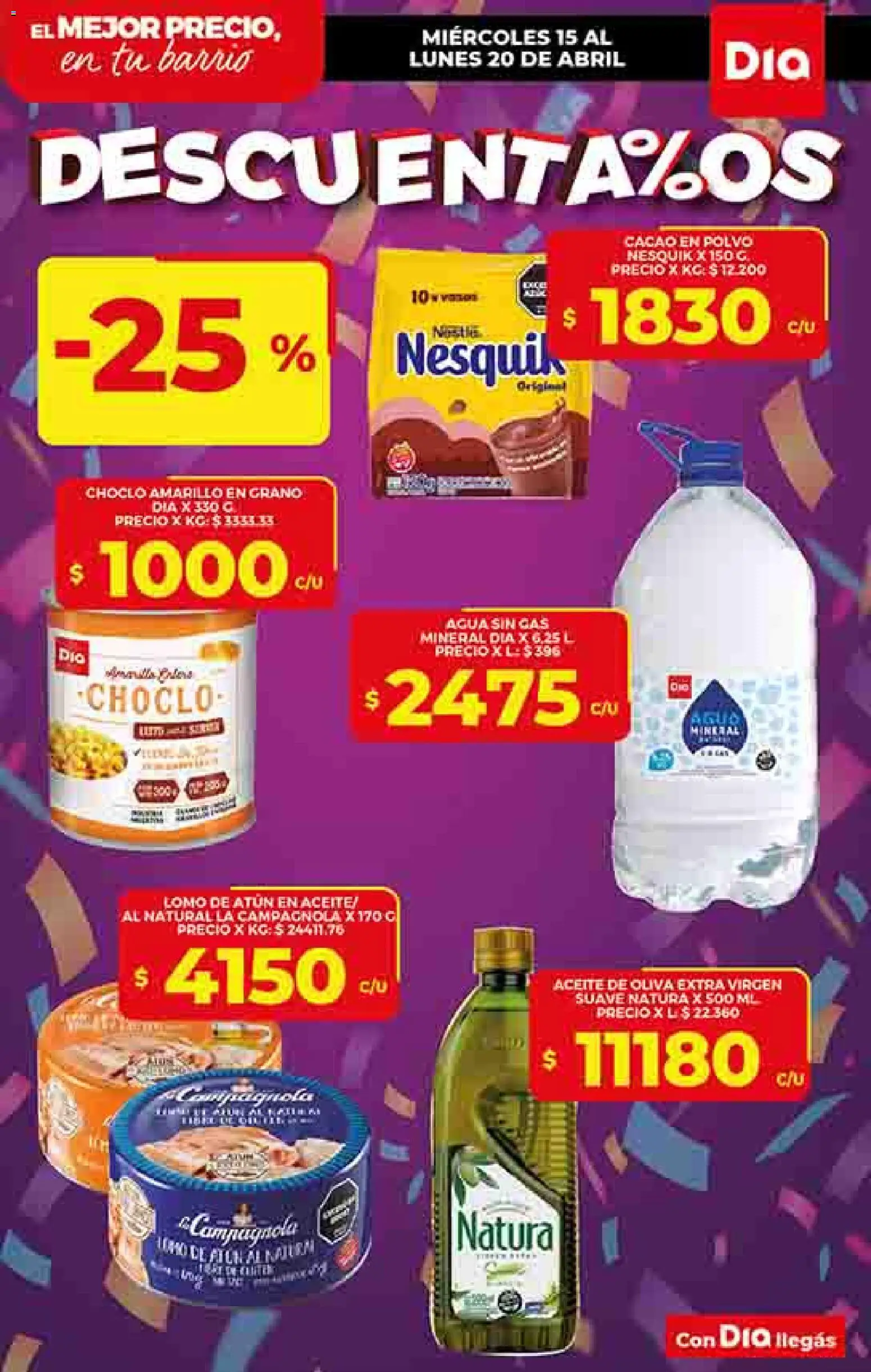 Supermercado DIA Ofertas │ válido desde el 15.04.2026 | Página: 10 | Productos: Choclo, Aceite, Agua, Cacao