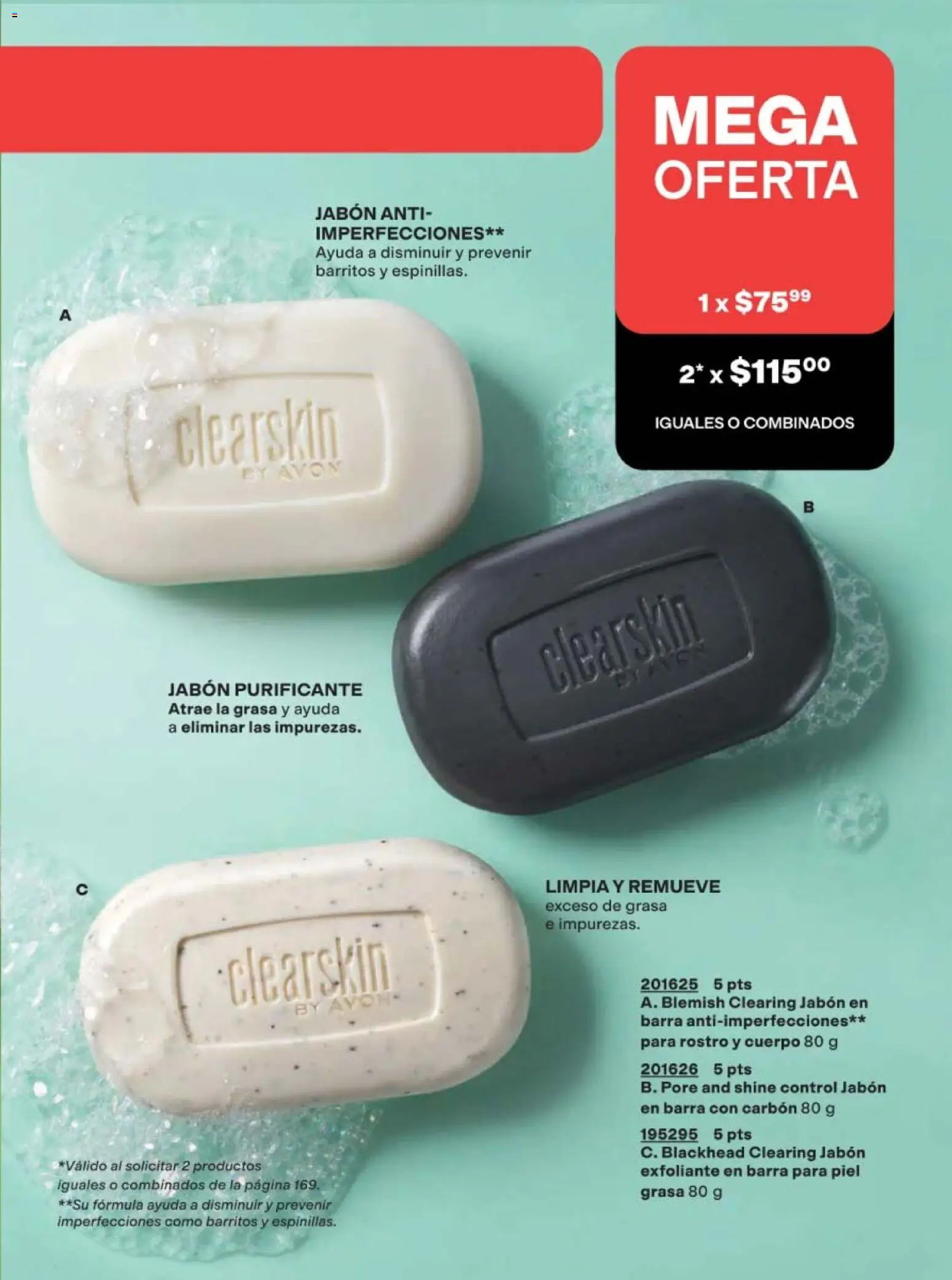 Nuevas ofertas de AVON válidas en toda la República Mexicana desde el 02.04.2026. ¡Encuentra las mejores ofertas en AVON campaña 6 2026! | Página: 165 | Productos: Barra, Jabón