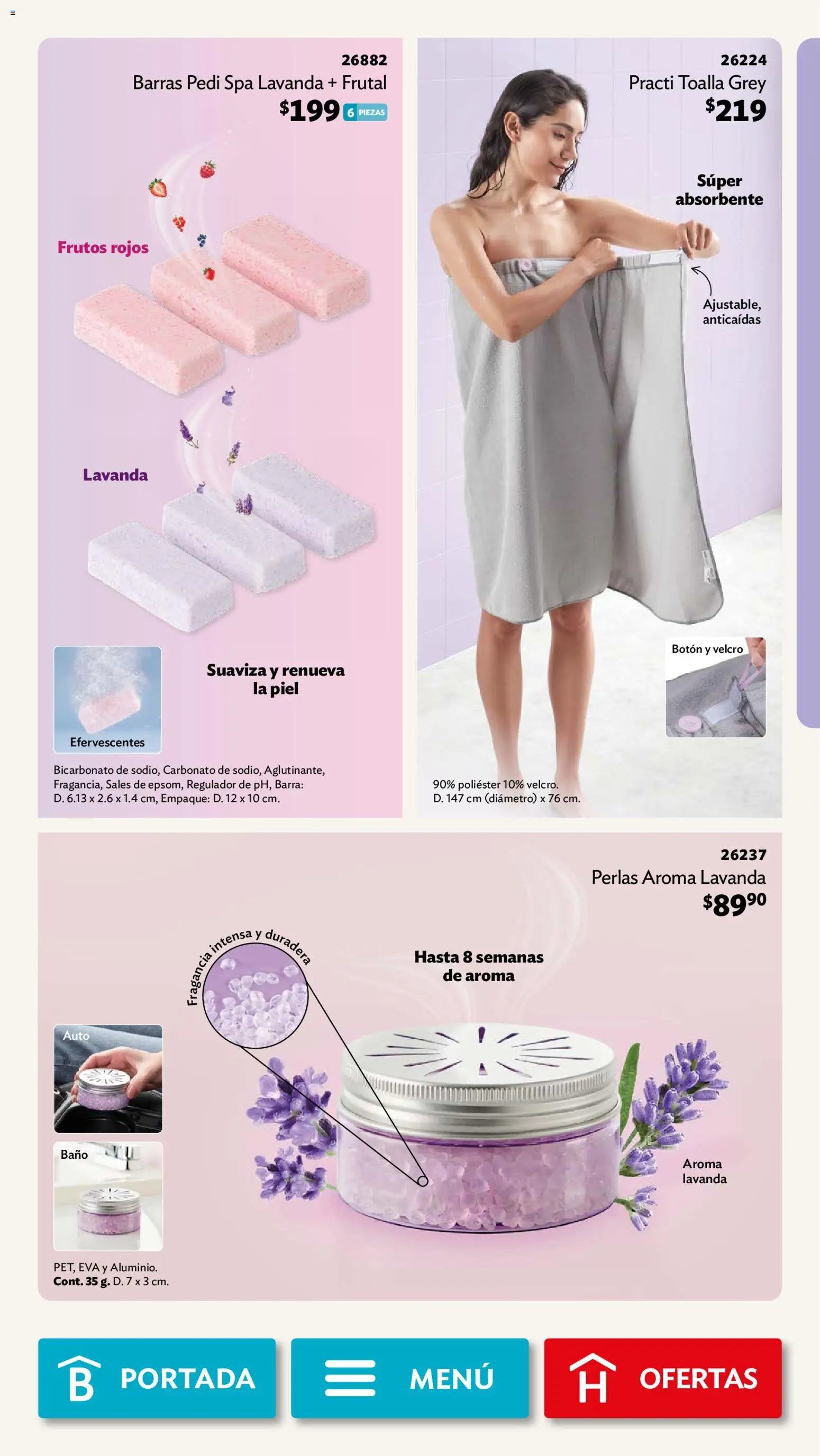 Nuevas ofertas de Betterware válidas en toda la República Mexicana desde el 03/08/2026. ¡Encuentra las mejores ofertas en Betterware campaña 8 2026! | Página: 55 | Productos: Sales, Barra, Baño, Fragancia