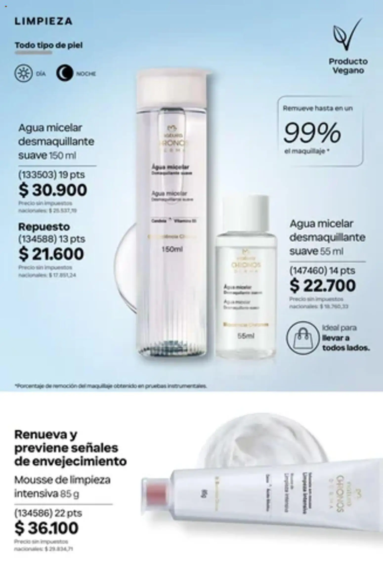 Catálogo Natura Ciclo 14 │ válido desde el 01/10/2026 | Página: 169 | Productos: Desmaquillante, Mousse, Agua