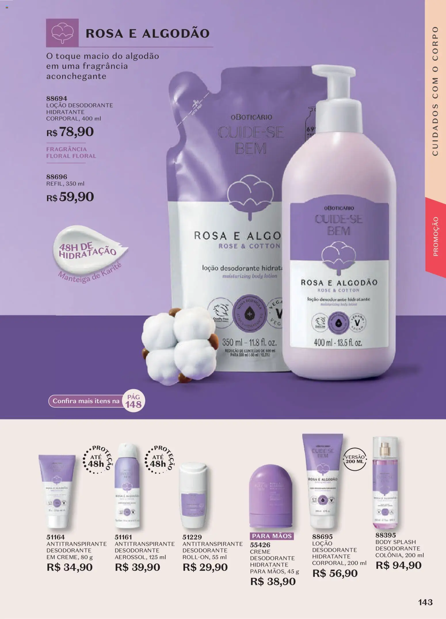 O Boticário Folheto - válido de 20/07/2026 | Página: 145 | Produtos: Fragrância, Creme, Algodão, Body