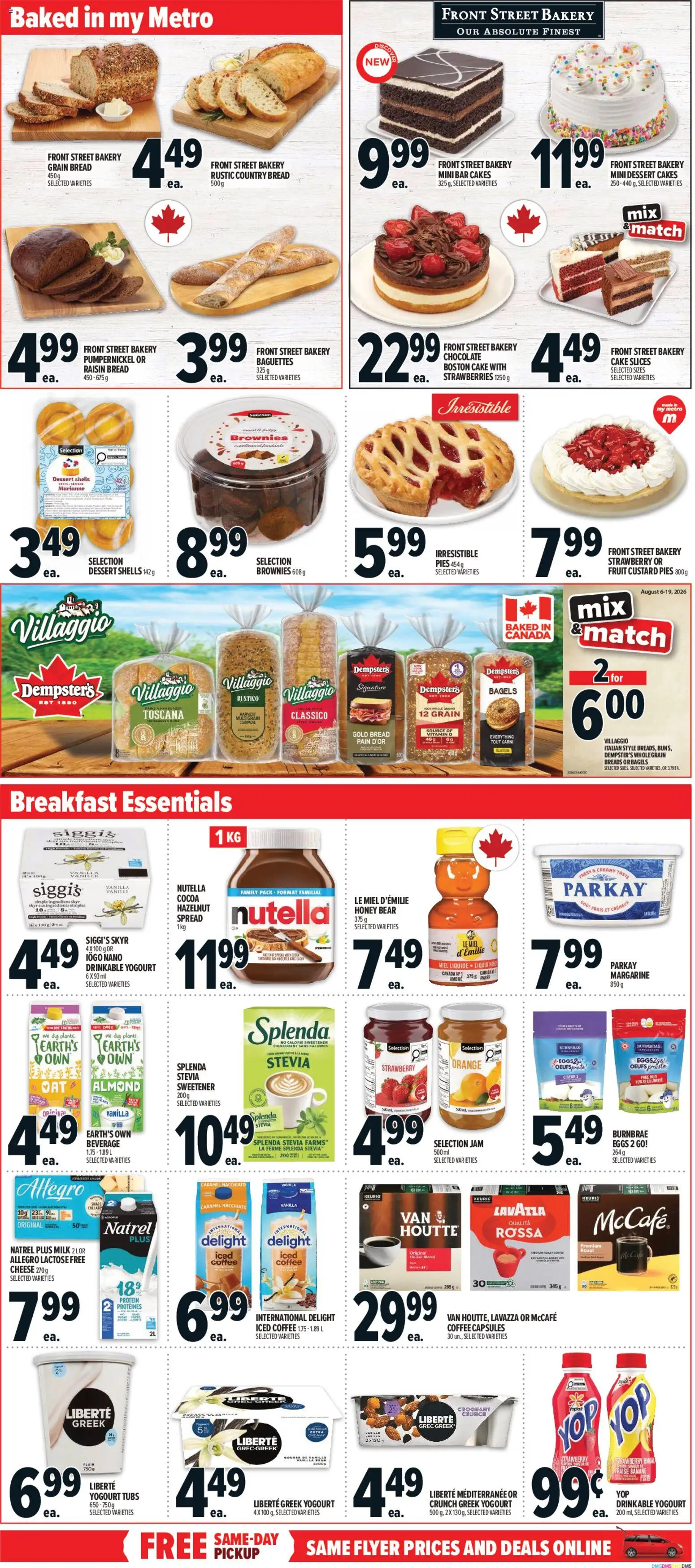 Metro flyer valid from Aug 6, 2026 | Page: 8 | Products: Strawberries, Spread, Jam, Coffee