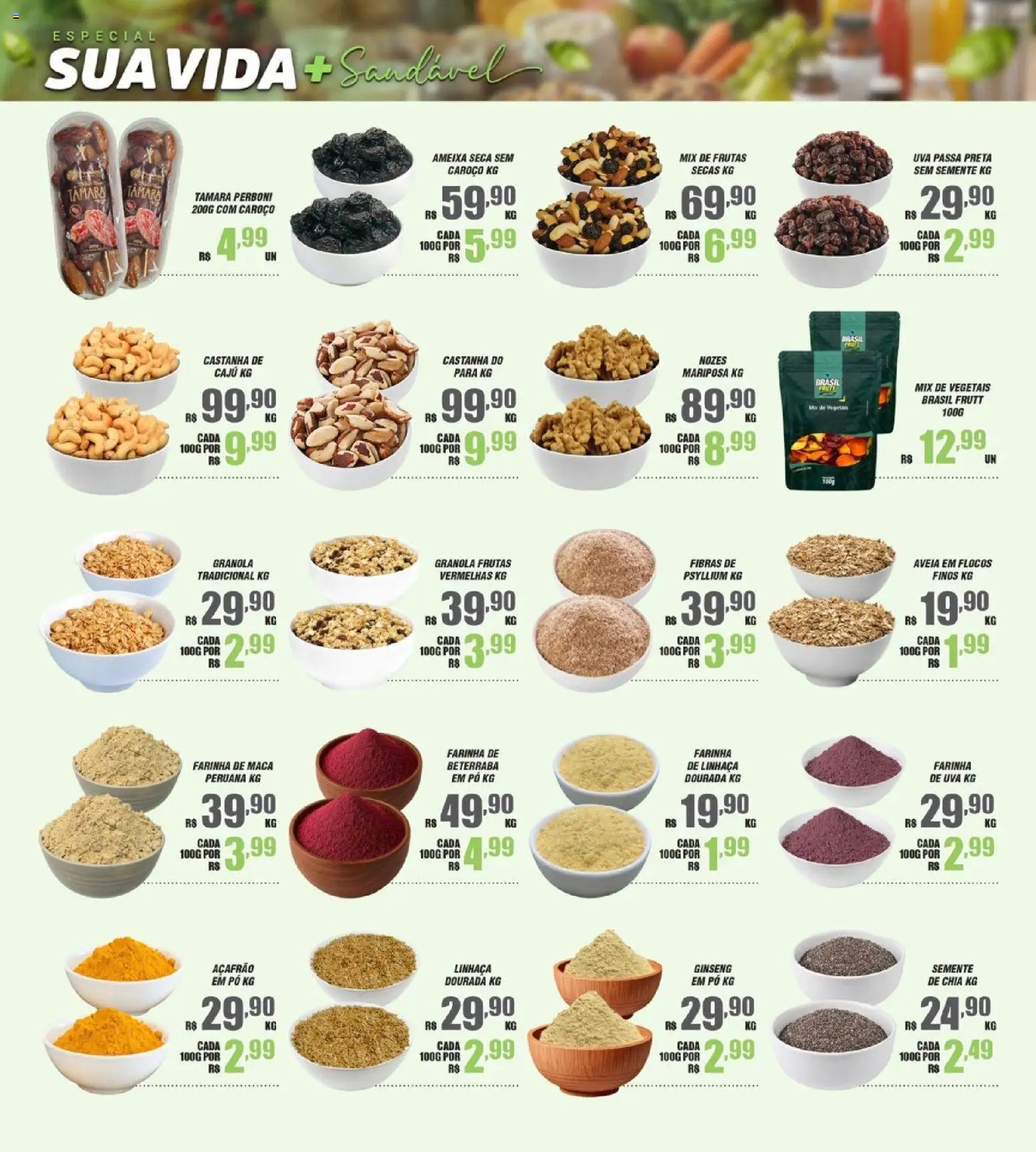 Violeta Supermercados Folheto - válido de 01.01.2026 | Página: 11 | Produtos: Linhaça, Pó, Chia, Flocos