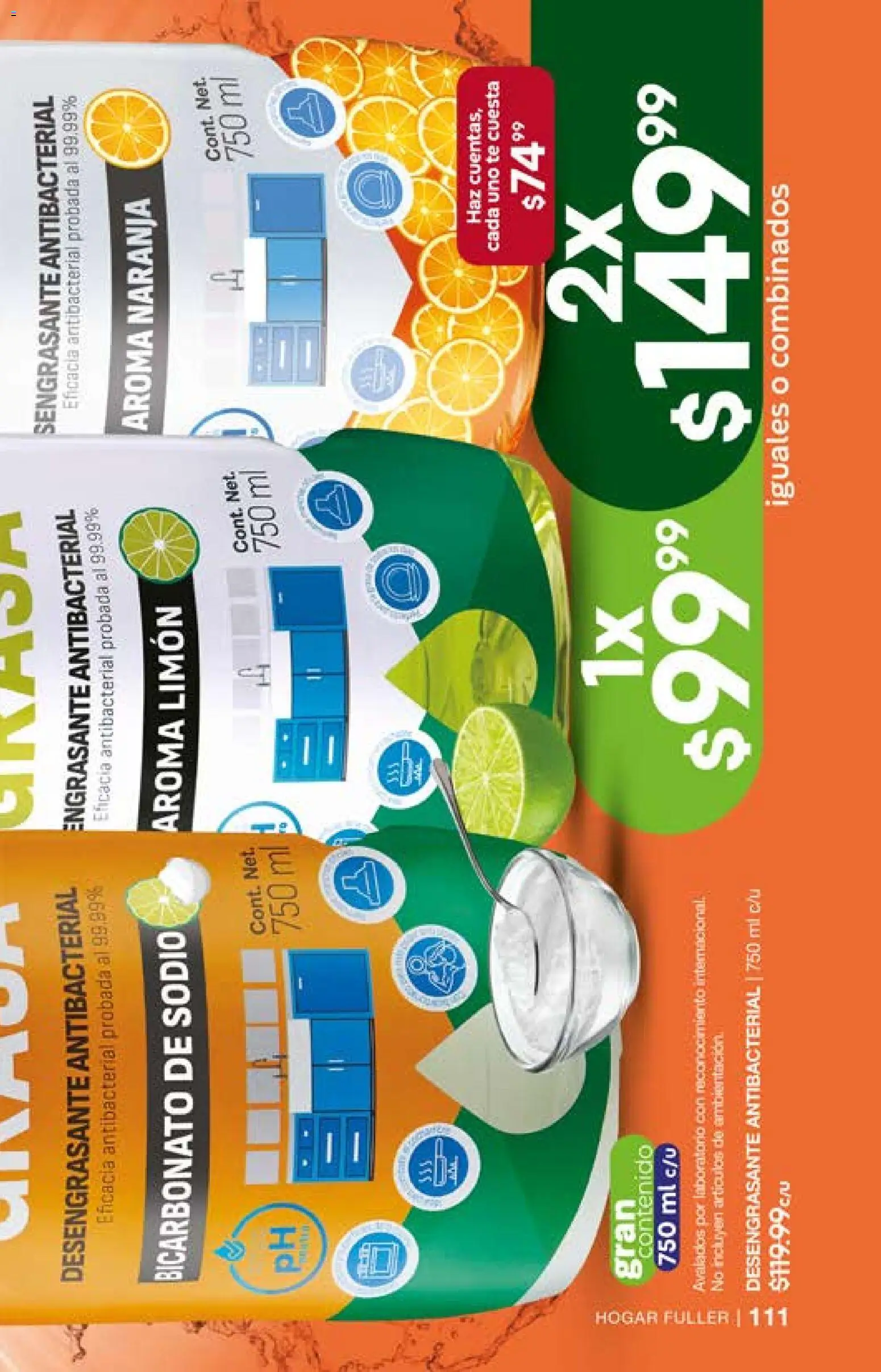 Nuevas ofertas de Fuller válidas en toda la República Mexicana desde el 01.04.2026. ¡Encuentra las mejores ofertas en Fuller campaña 26 2026! | Página: 111 | Productos: Limón, Desengrasante, Té