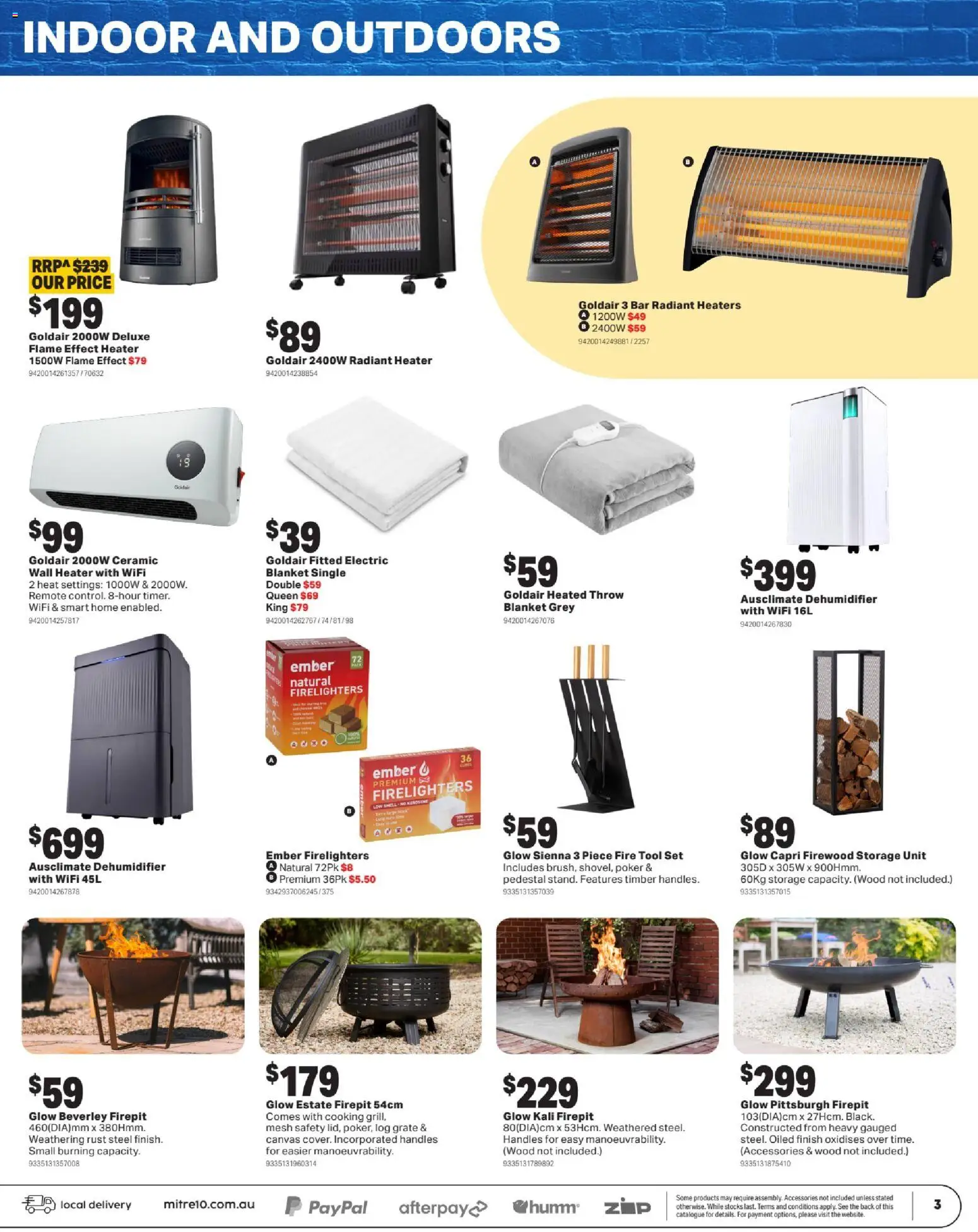 Mitre 10 catalogue - valid from 27.05.2026 | Page: 3 | Products: Grate, Wood, Dehumidifier, Blanket