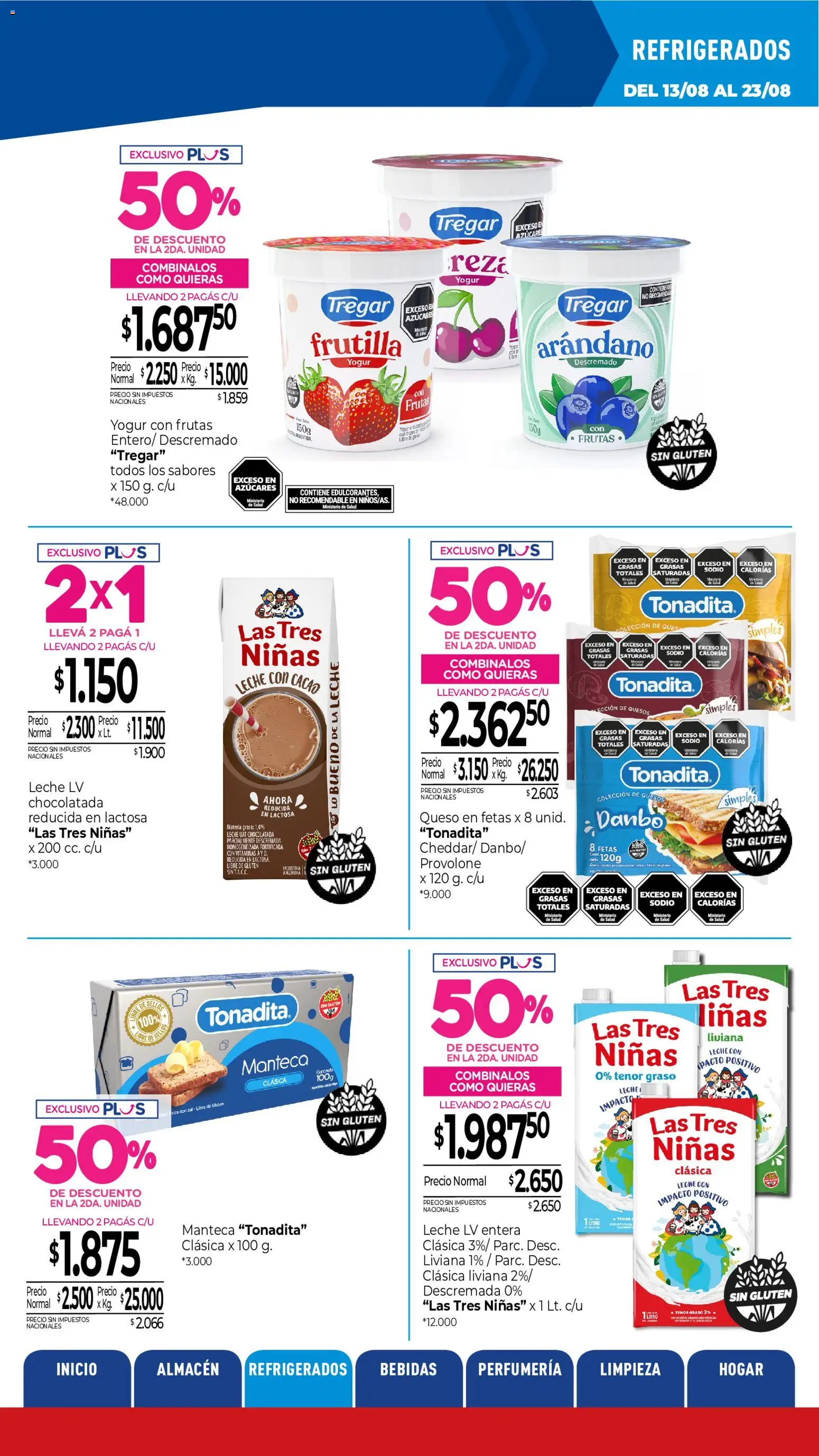 La Anonima catálogo │ válido desde el 13/08/2026 | Página: 14 | Productos: Vitaminas, Bebidas, Yogur descremado, Yogur