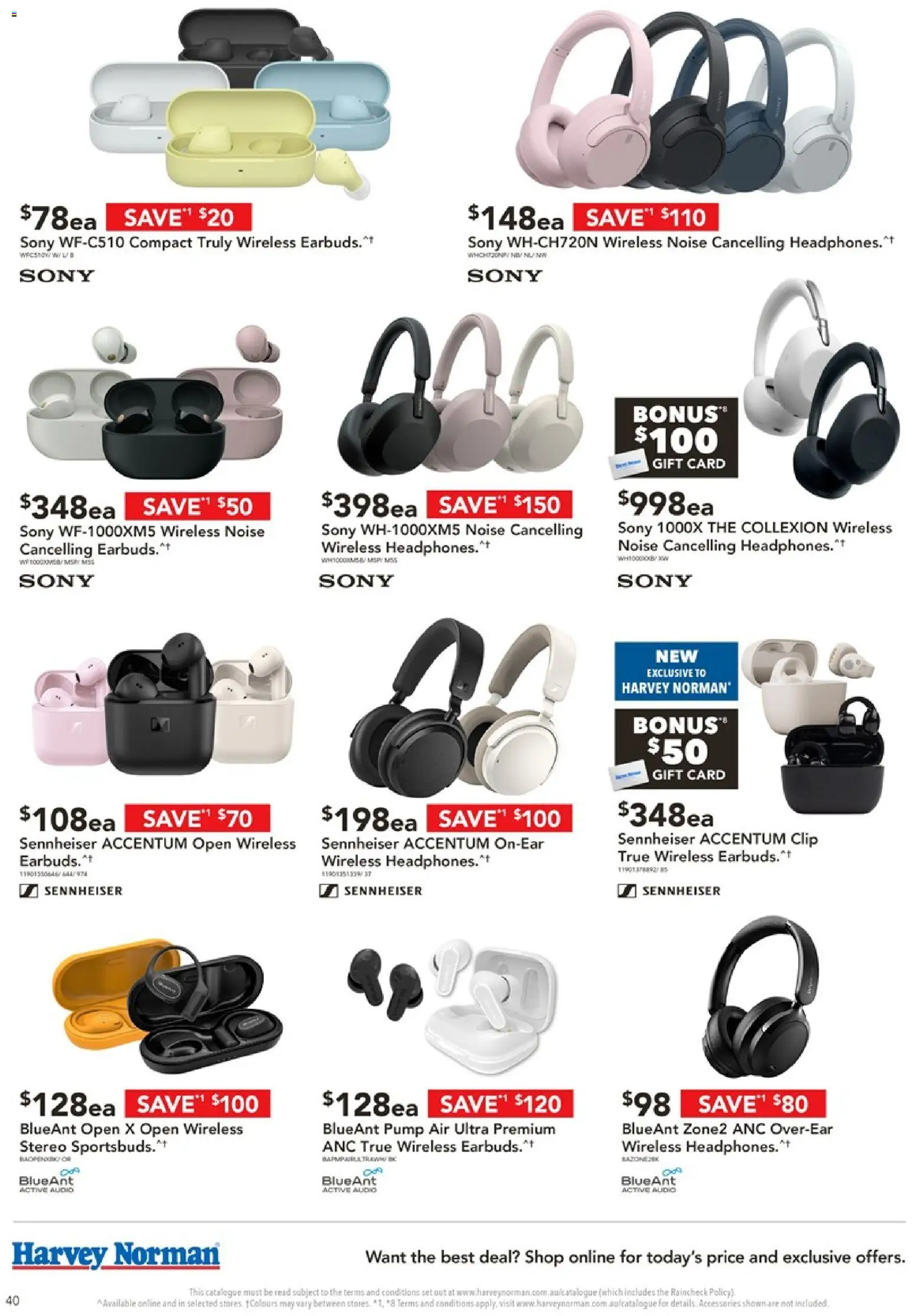 Harvey Norman catalogue - valid from 16/09/2026 | Page: 40 | Products: Audio, Headphones, Stereo, Wireless headphones