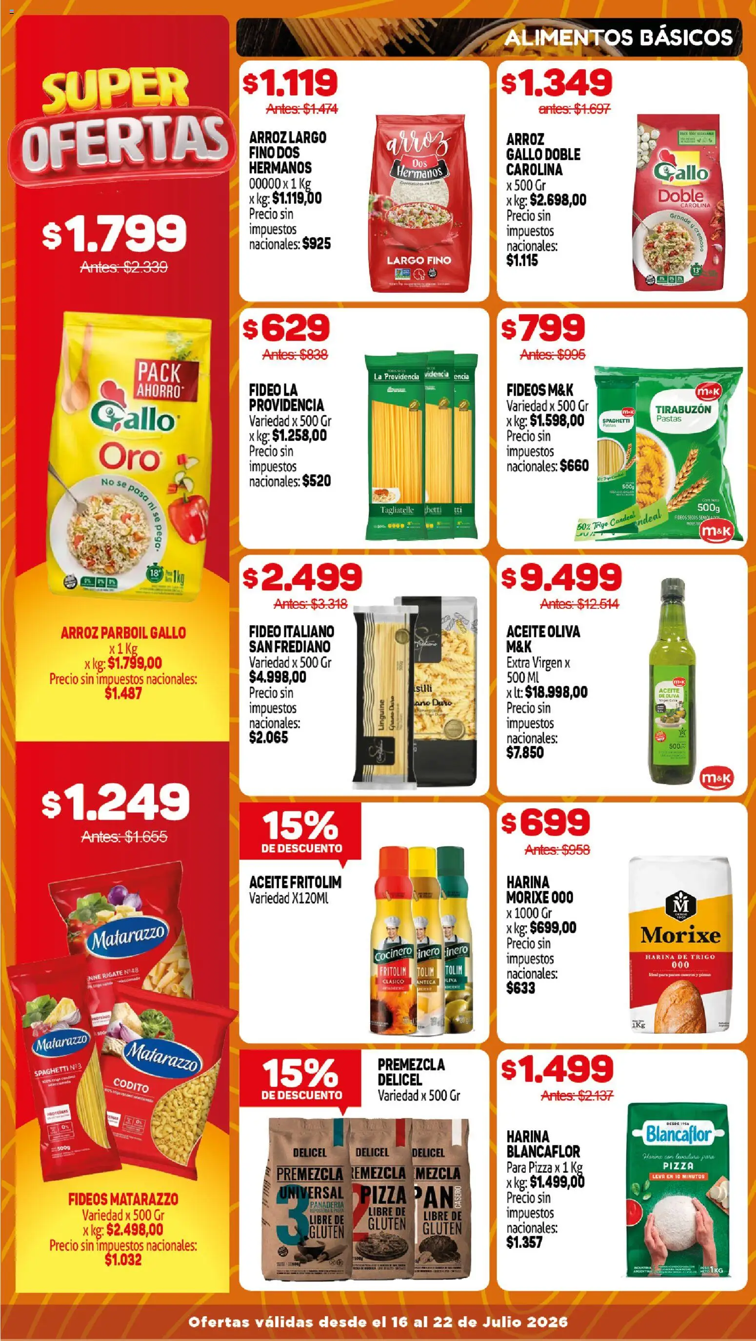 Makro ofertas │ válido desde el 16/07/2026 | Página: 5 | Productos: Harina, Oliva, Arroz, Fideos