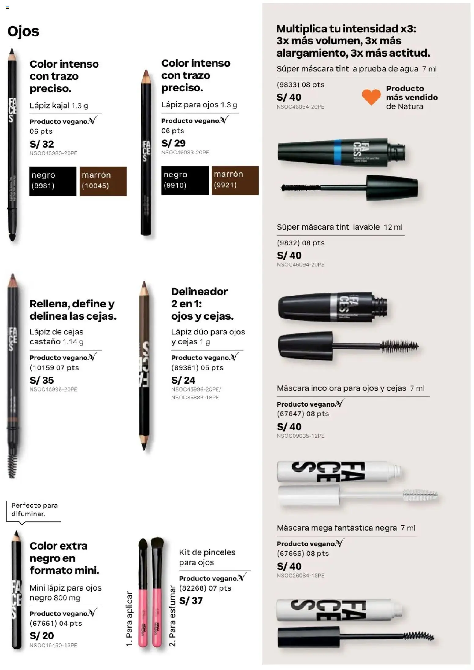 Catálogo Natura válido desde 31/03/2026 | Página: 89 | Productos: Máscara, Delineador, Agua