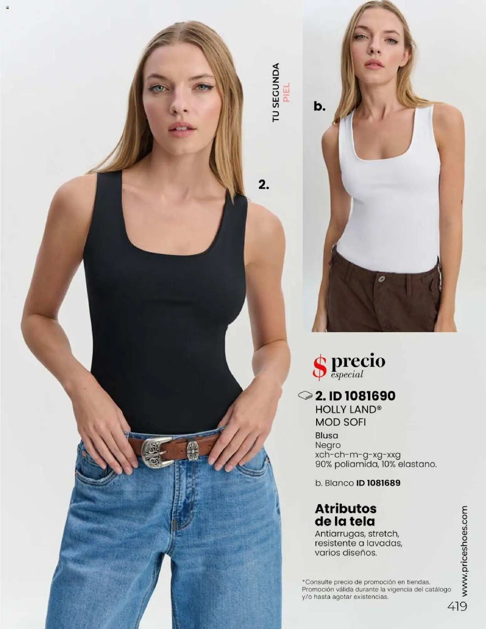 Nuevas ofertas de Price Shoes válidas en toda la República Mexicana desde el 06.05.2026. ¡Encuentra las mejores ofertas en Price Shoes catálogo Todo en uno! | Página: 419 | Productos: Blusa