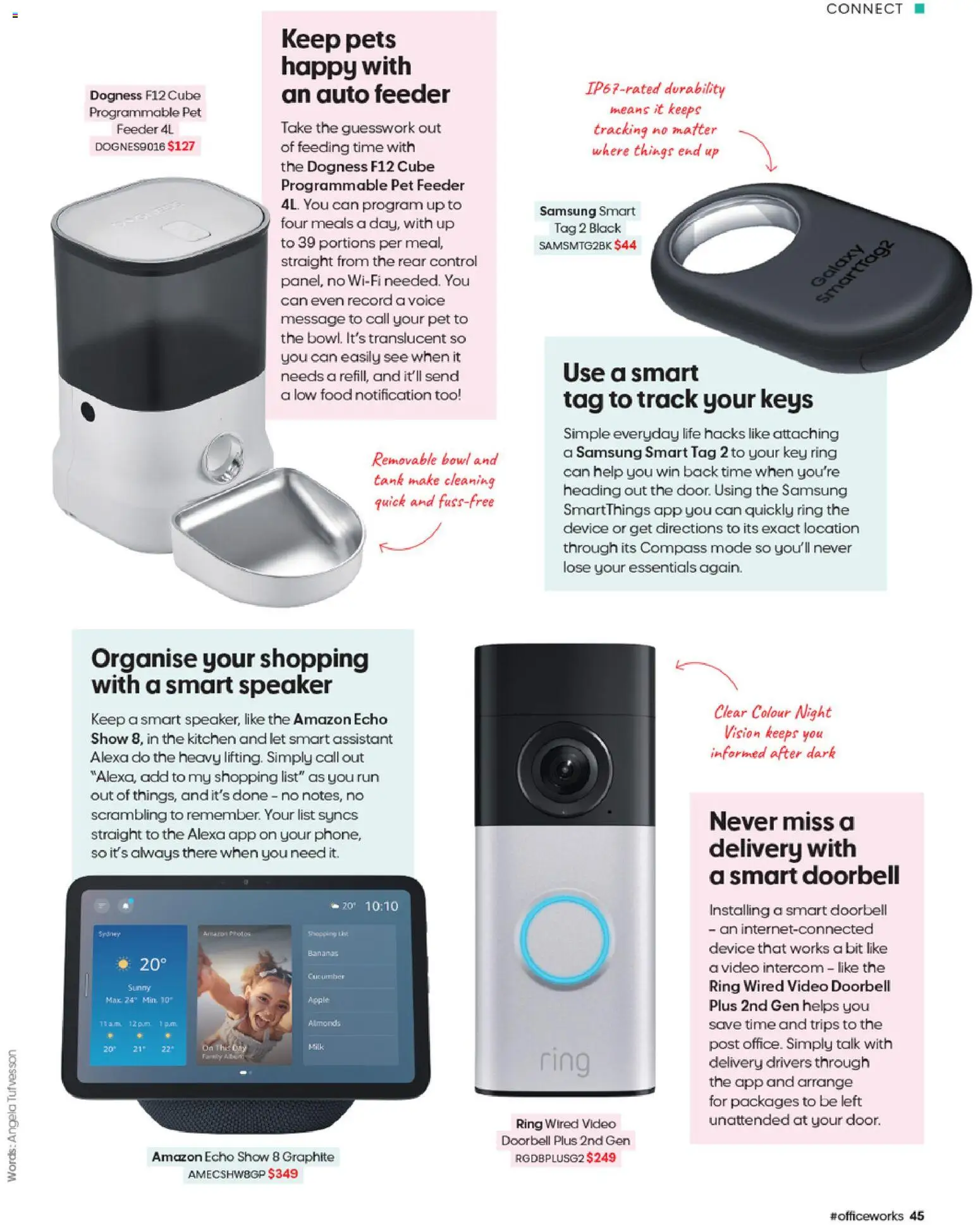 Officeworks catalogue - valid from 27/08/2026 | Page: 45 | Products: Almonds, Bananas, Doorbell, Video