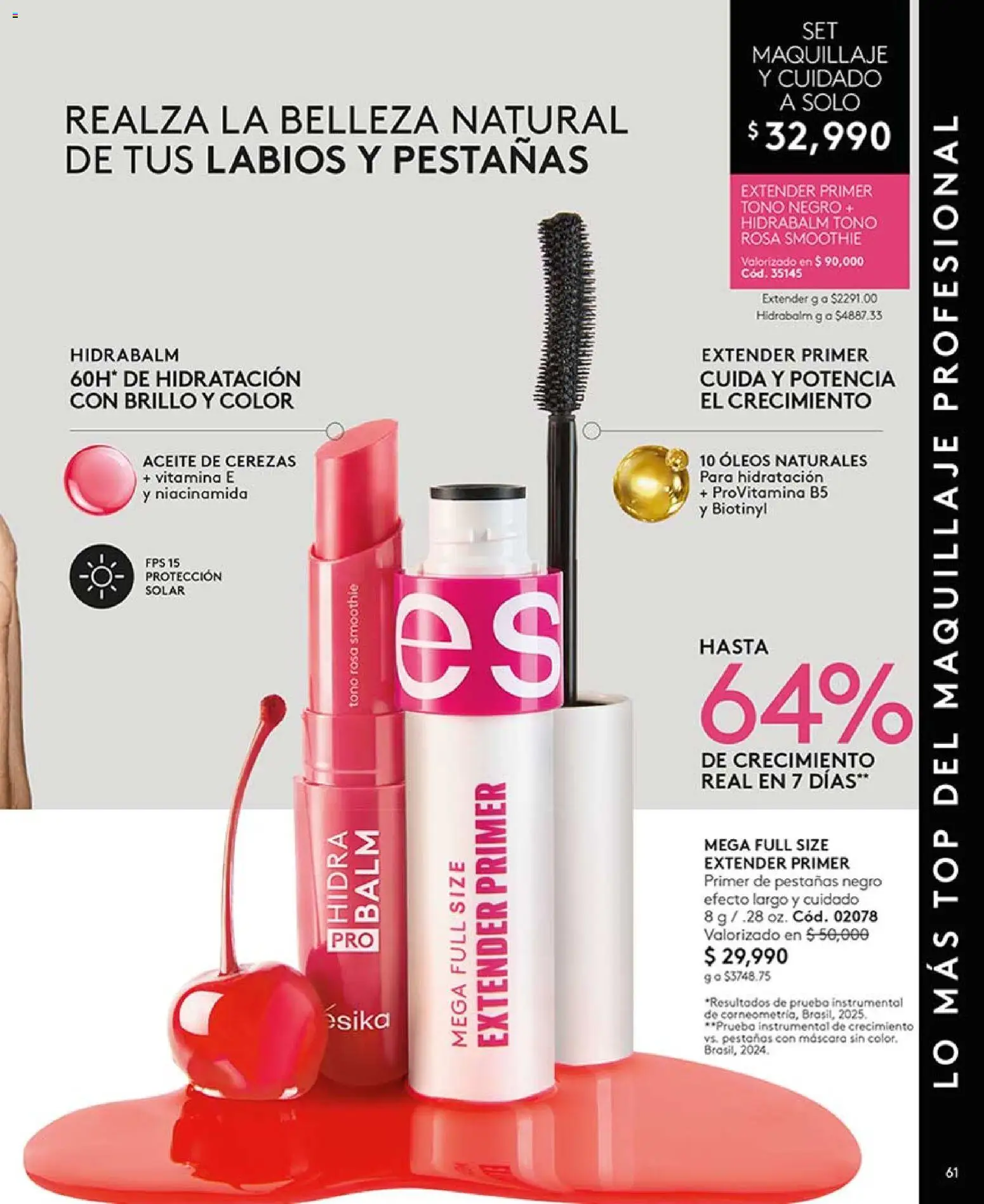 Ésika revista - valida desde el 13.03.2026 | Página: 61 | Productos: Brillo, Cerezas, Top, Aceite