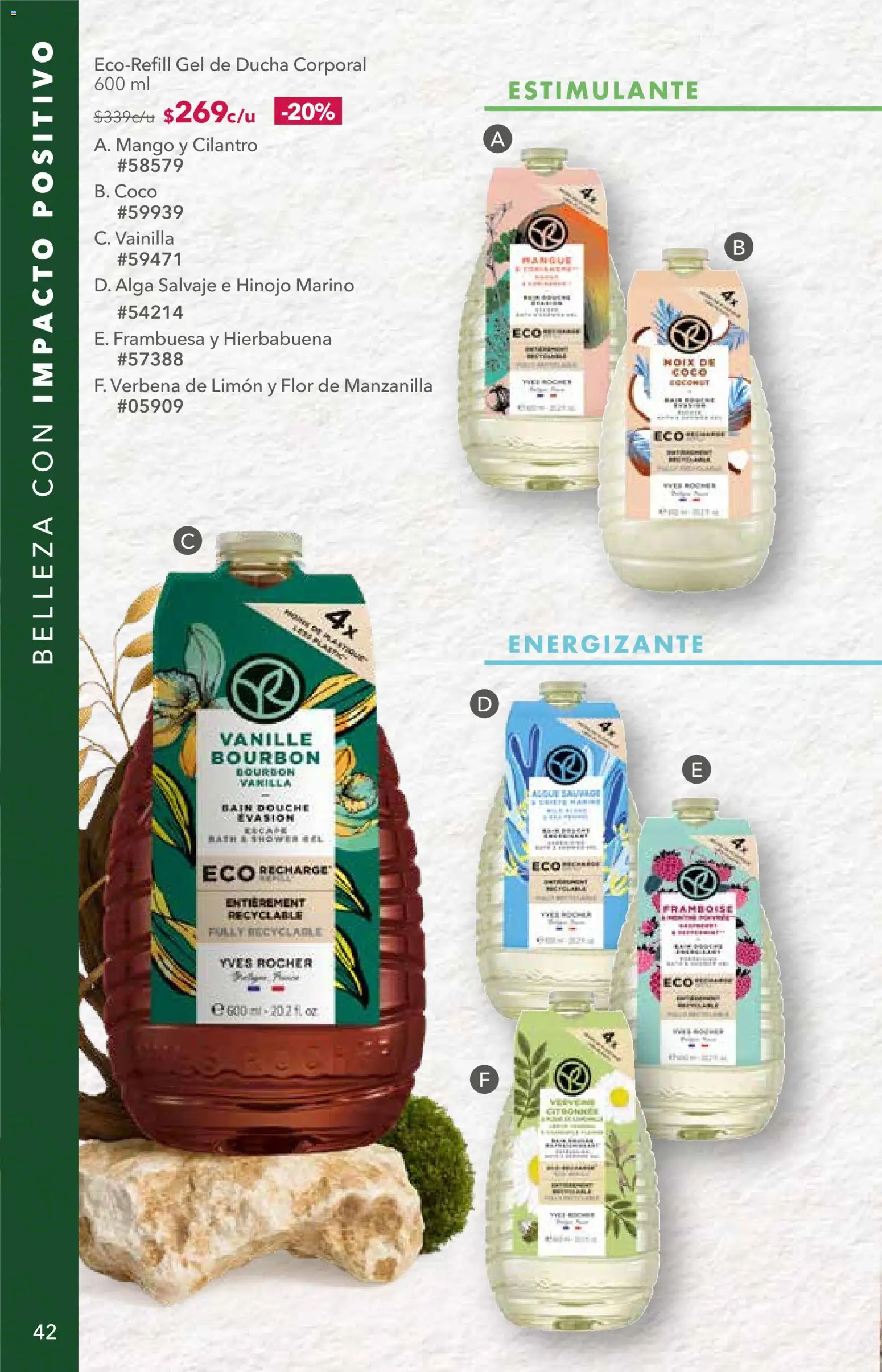 Nuevas ofertas de Yves Rocher válidas en toda la República Mexicana desde el 25/08/2026. ¡Encuentra las mejores ofertas en Yves Rocher campaña 12 2026! | Página: 42 | Productos: Hinojo, Limón, Mango, Gel de ducha