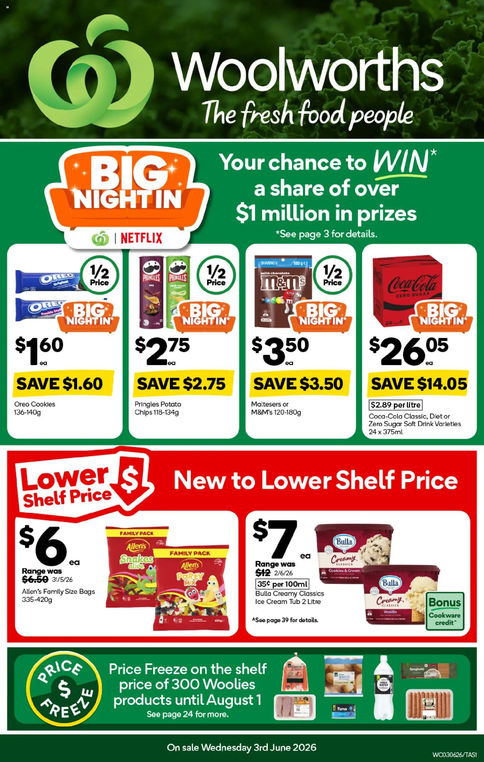 Woolworths catalogue - valid from 03.06.2026 | Page: 1 | Products: Shelf, Milk, Chocolate, Chips