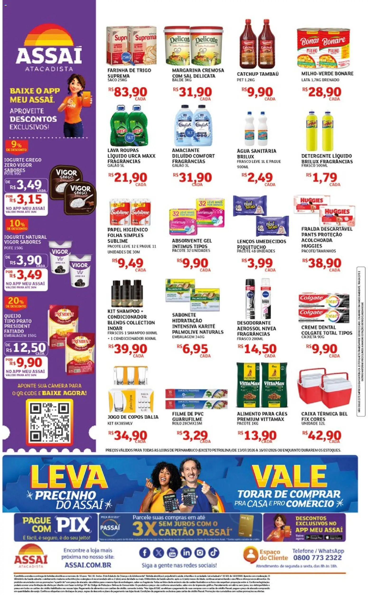 Assaí Atacadista Folheto - válido de 13/07/2026 | Página: 2 | Produtos: Shampoo, Telefone, Amaciante, Iogurte grego