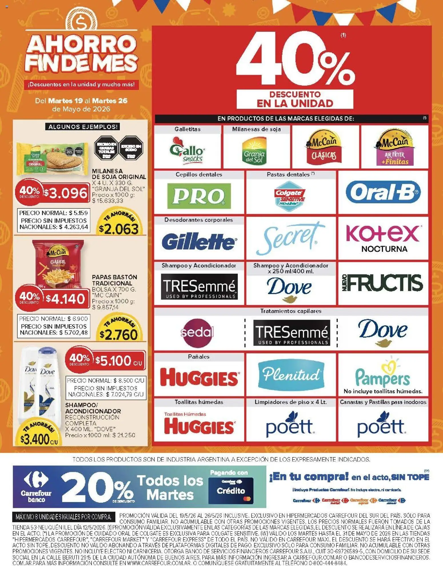Carrefour - AHORRO FINDE MES │ válido desde el 19.05.2026 | Página: 6 | Productos: Banco, Acondicionador, Toallitas húmedas, Pañales
