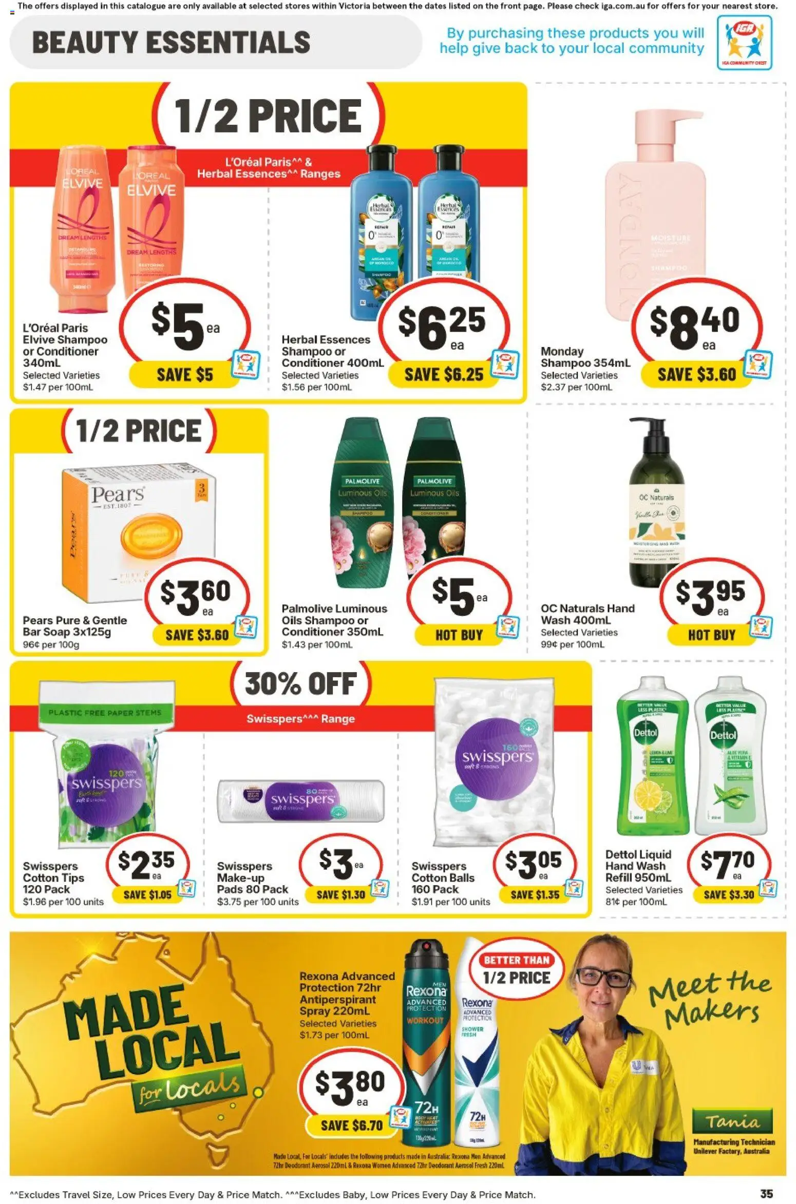 IGA catalogue - valid from 10.06.2026 | Page: 33 | Products: Shampoo, Deodorant, Cotton tips, Hand wash