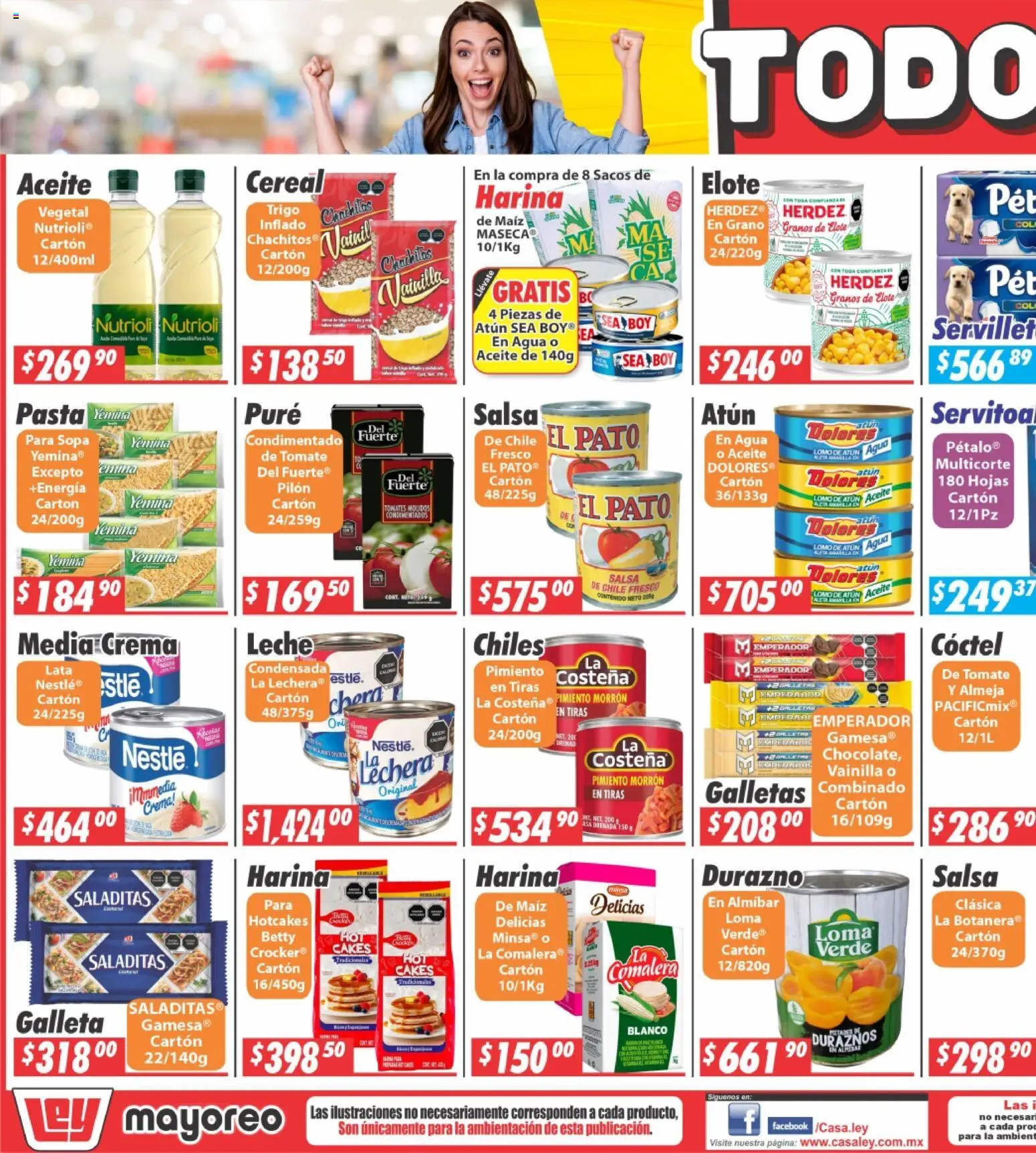 Nuevas ofertas de Casa Ley válidas en toda la República Mexicana desde el 20.04.2026. ¡Encuentra las mejores ofertas en Casa Ley folleto Frontera! | Página: 3 | Productos: Atún, Leche, Aceite, Pasta