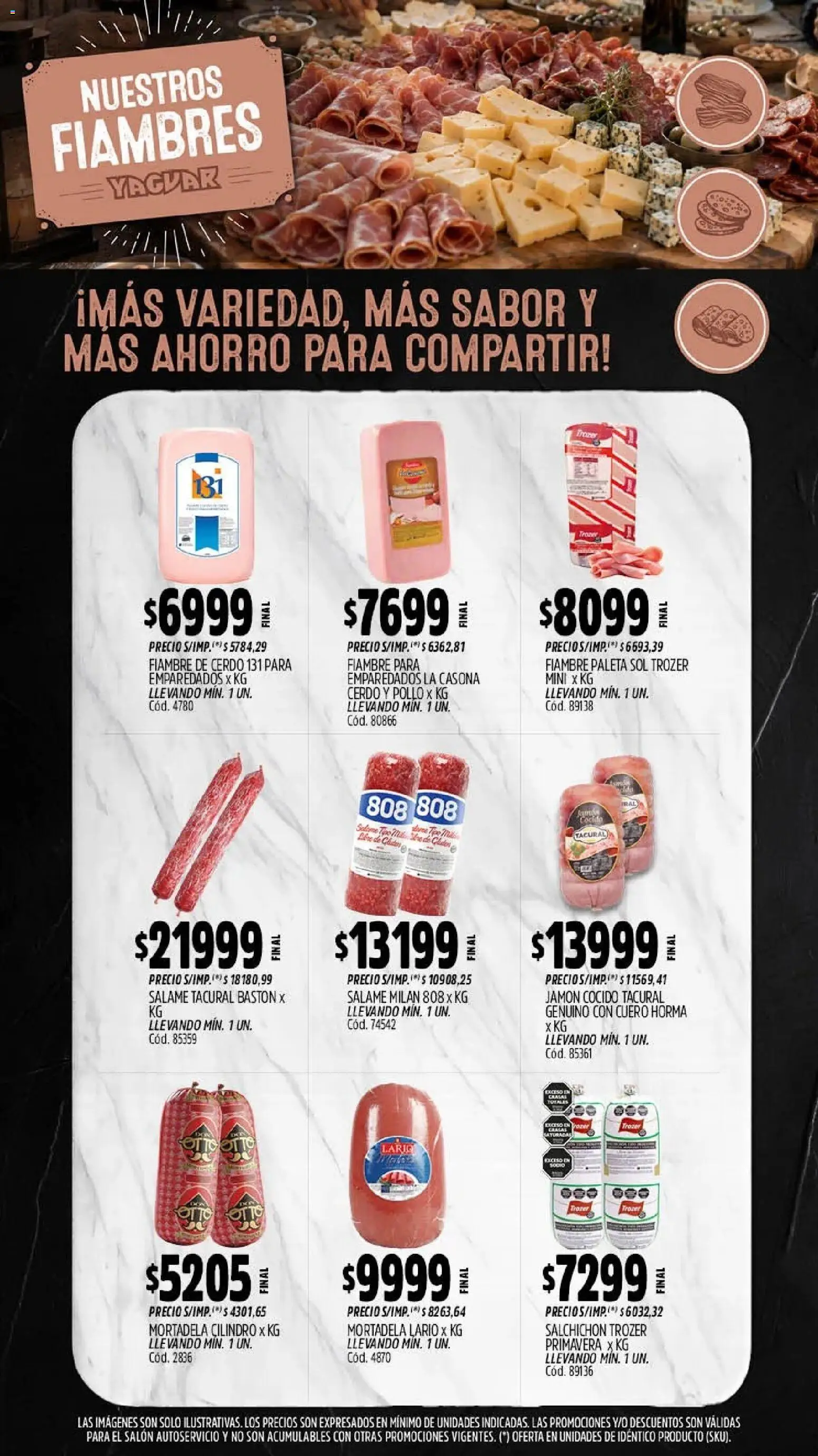 Yaguar - Oferta Semanal Santa Fé │ válido desde el 03/08/2026 | Página: 9 | Productos: Jamón cocido, Mortadela, Salame, Cerdo