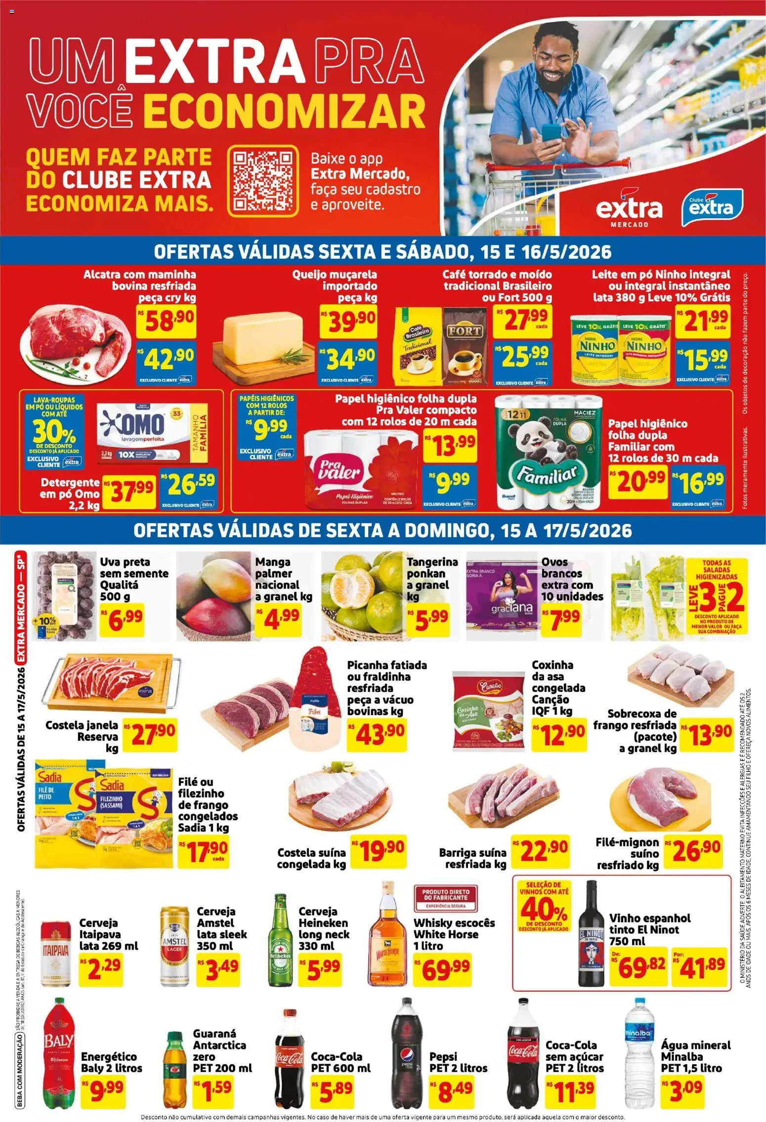 Extra Folheto - válido de 15.05.2026 | Página: 1 | Produtos: Energético, Ovos, Vinho, Açúcar