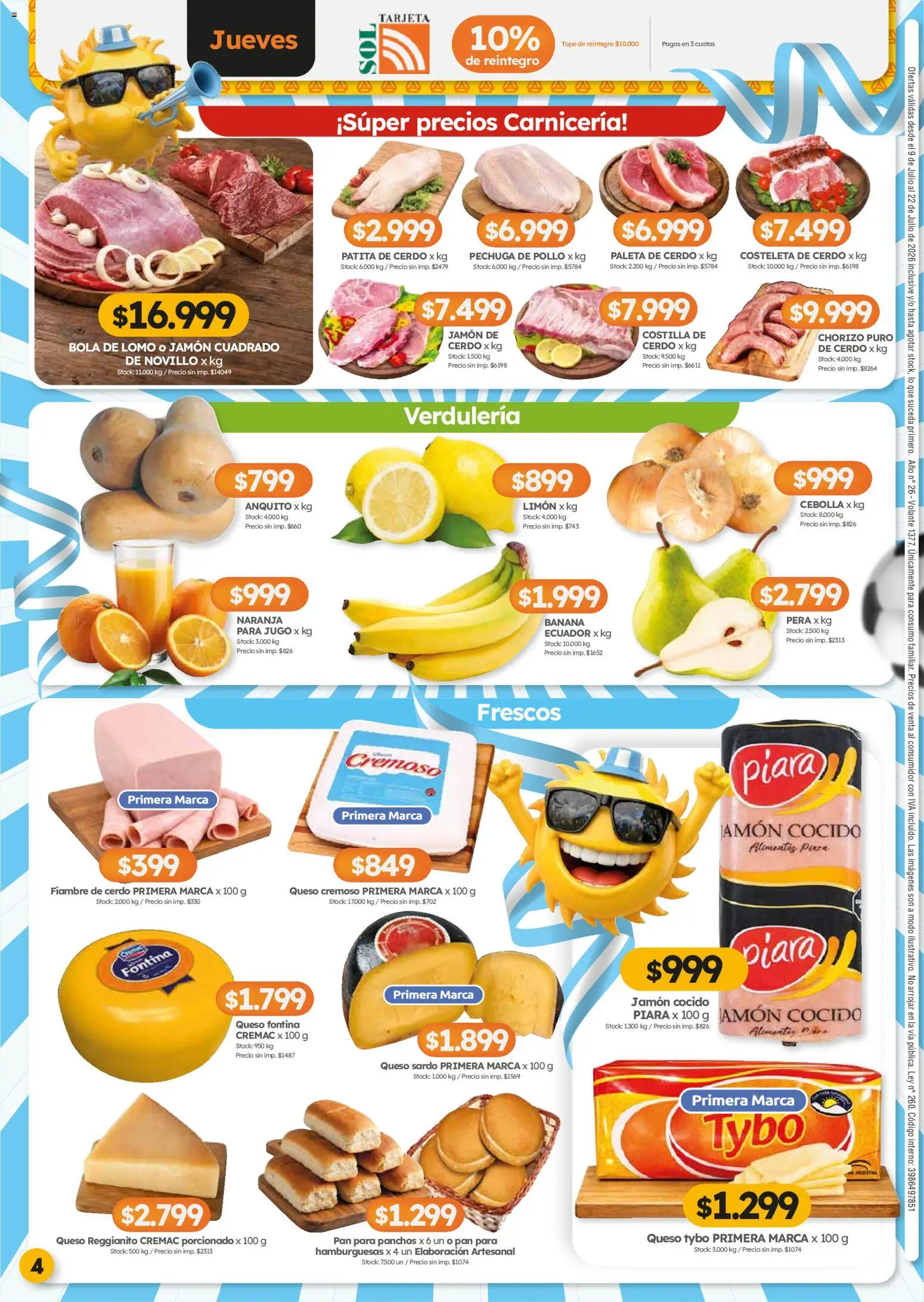 Cordiez ofertas │ válido desde el 09/07/2026 | Página: 4 | Productos: Banana, Chorizo, Jamón, Cerdo