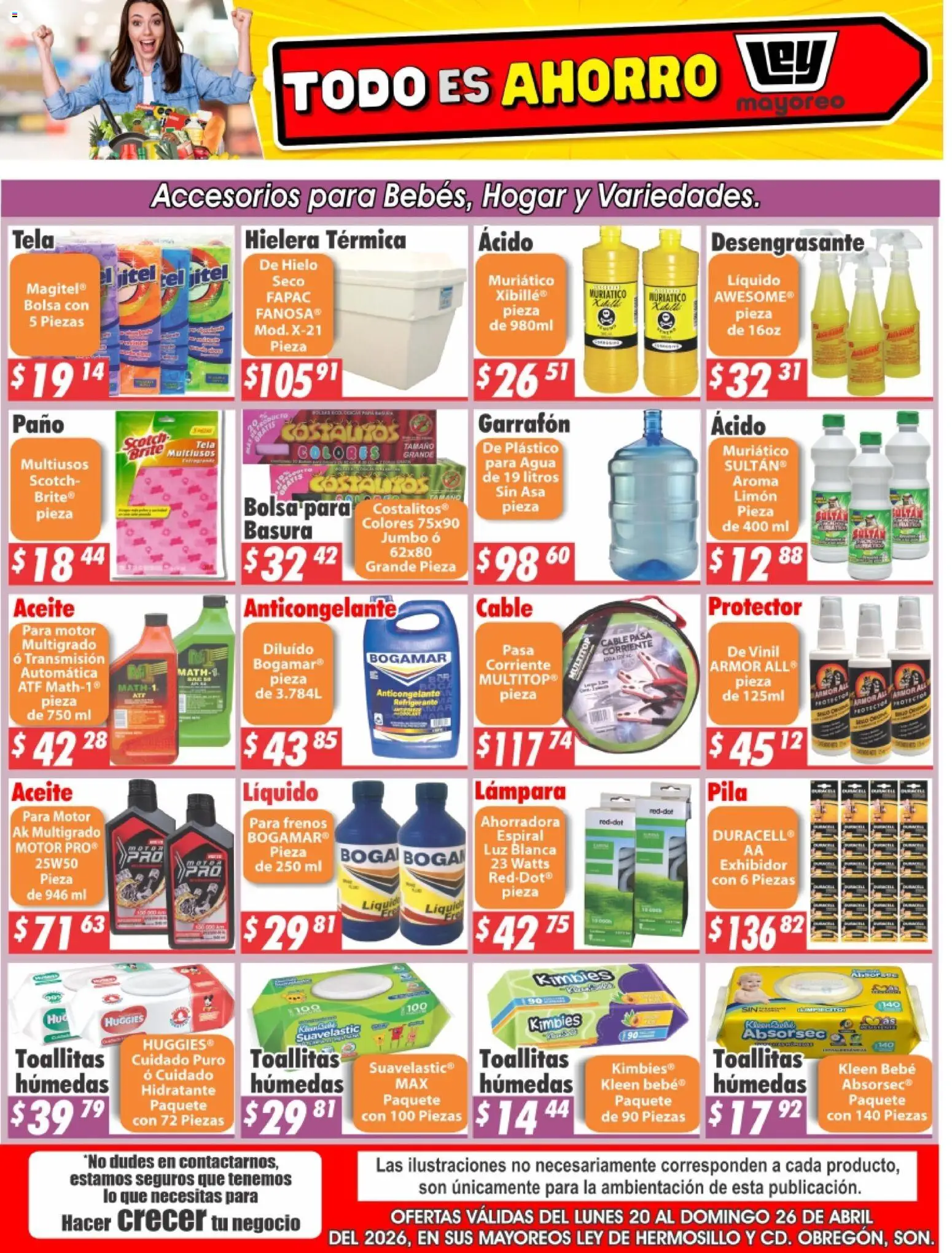 Nuevas ofertas de Casa Ley válidas en toda la República Mexicana desde el 20.04.2026. ¡Encuentra las mejores ofertas en Casa Ley folleto Hermosillo! | Página: 1 | Productos: Bolsa, Limón, Cable, Pila