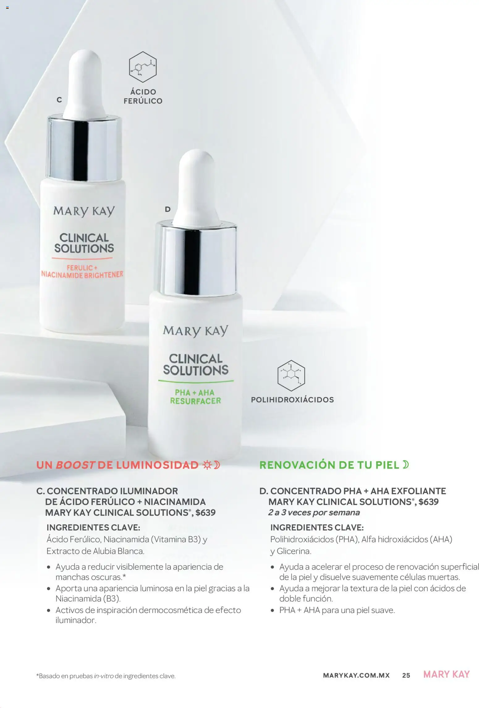 Nuevas ofertas de Mary Kay válidas en toda la República Mexicana desde el 01/09/2026. ¡Encuentra las mejores ofertas en Mary Kay catálogo! | Página: 25 | Productos: Iluminador, Exfoliante, Ingredientes