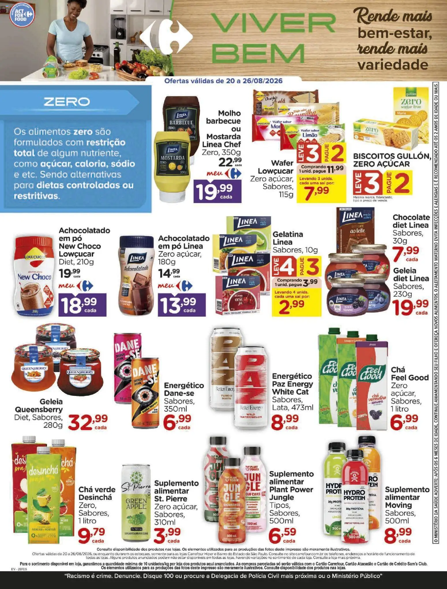 Carrefour Folheto - válido de 20/08/2026 | Página: 6 | Produtos: Energético, Alimentos, Geleia, Chá verde