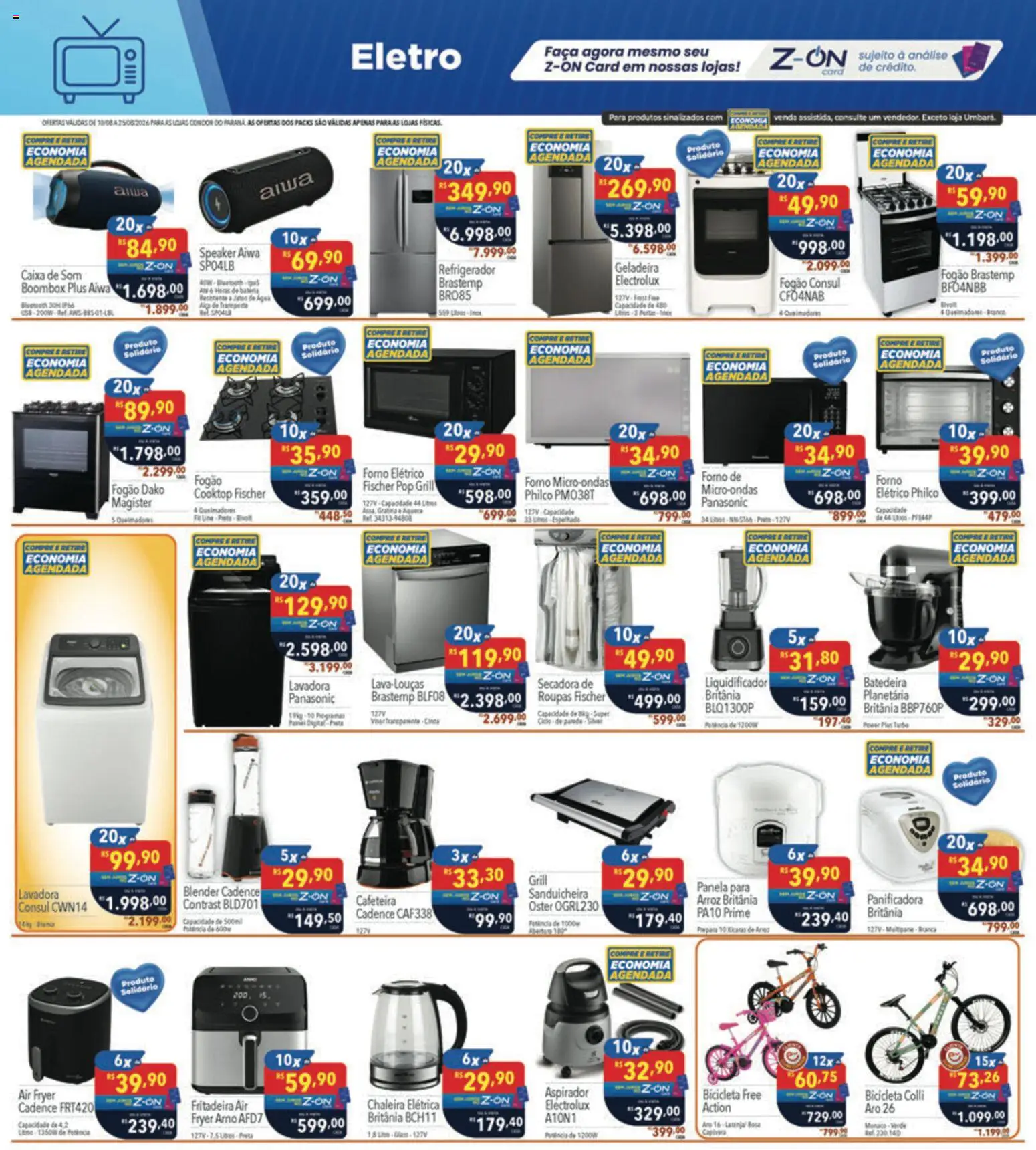 Supermercados Condor Folheto - válido de 10/08/2026 | Página: 29 | Produtos: Batedeira, Refrigerador, Roupas, Água