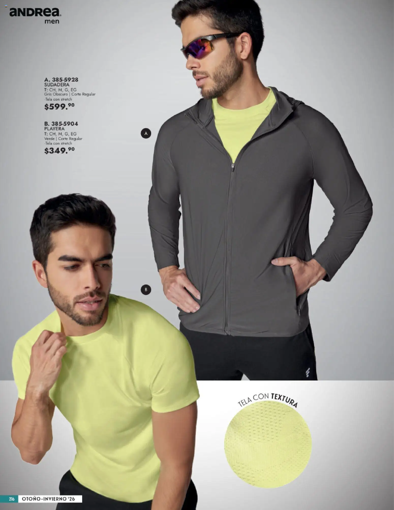 Nuevas ofertas de Andrea válidas en toda la República Mexicana desde el 23/08/2026. ¡Encuentra las mejores ofertas en Andrea catálogo Vestir Caballero! | Página: 58 | Productos: Sudadera, Playera