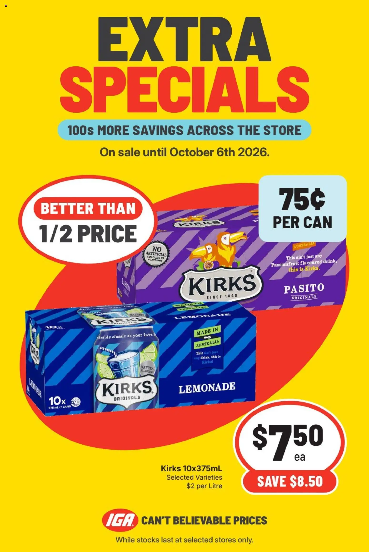 IGA catalogue - valid from 30/09/2026 | Page: 6 | Products: Passionfruit, Lemonade