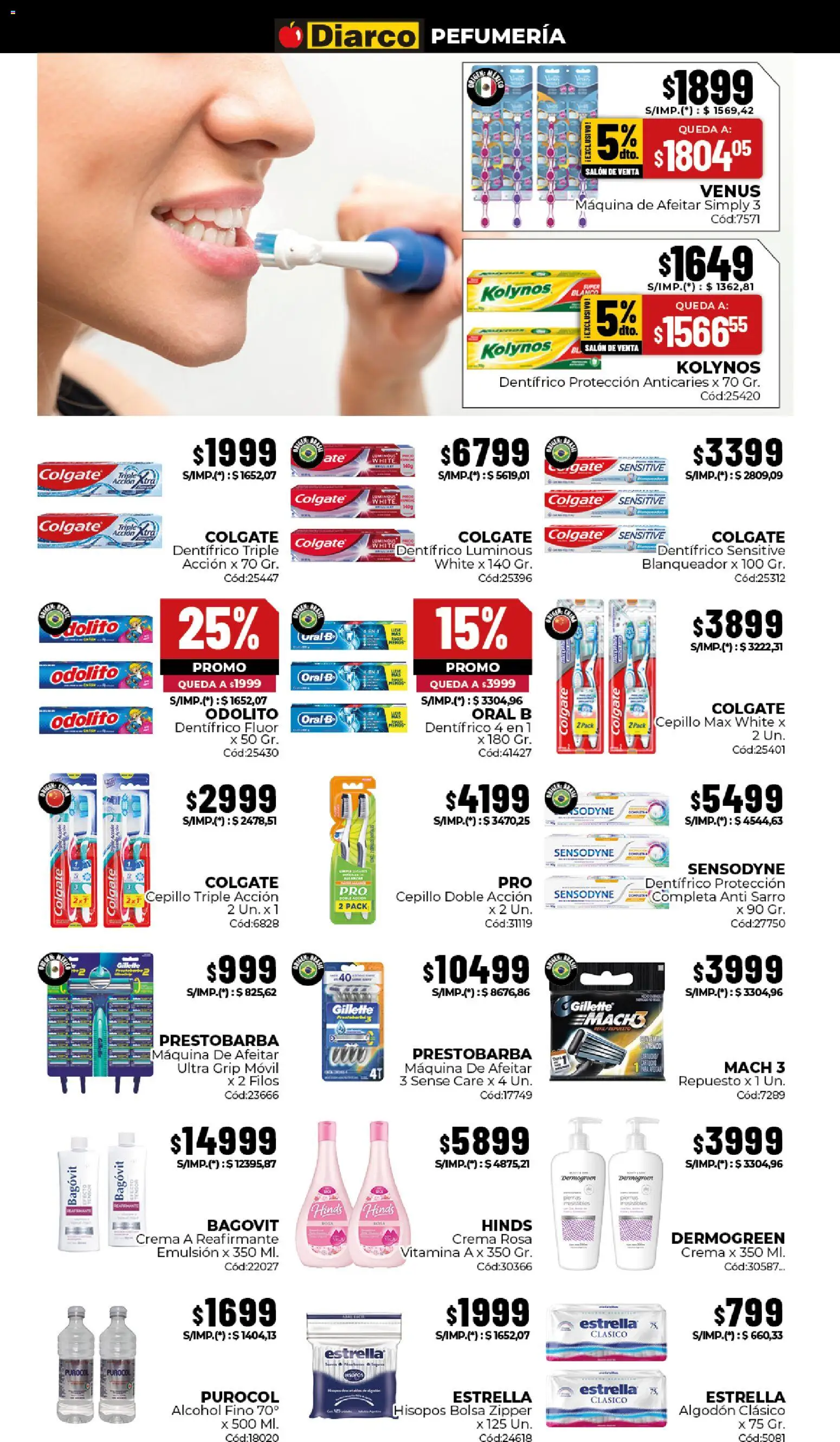 Diarco - Ofertas Gba │ válido desde el 06/07/2026 | Página: 14 | Productos: Bolsa, Maquina de afeitar, Cepillo, Emulsión