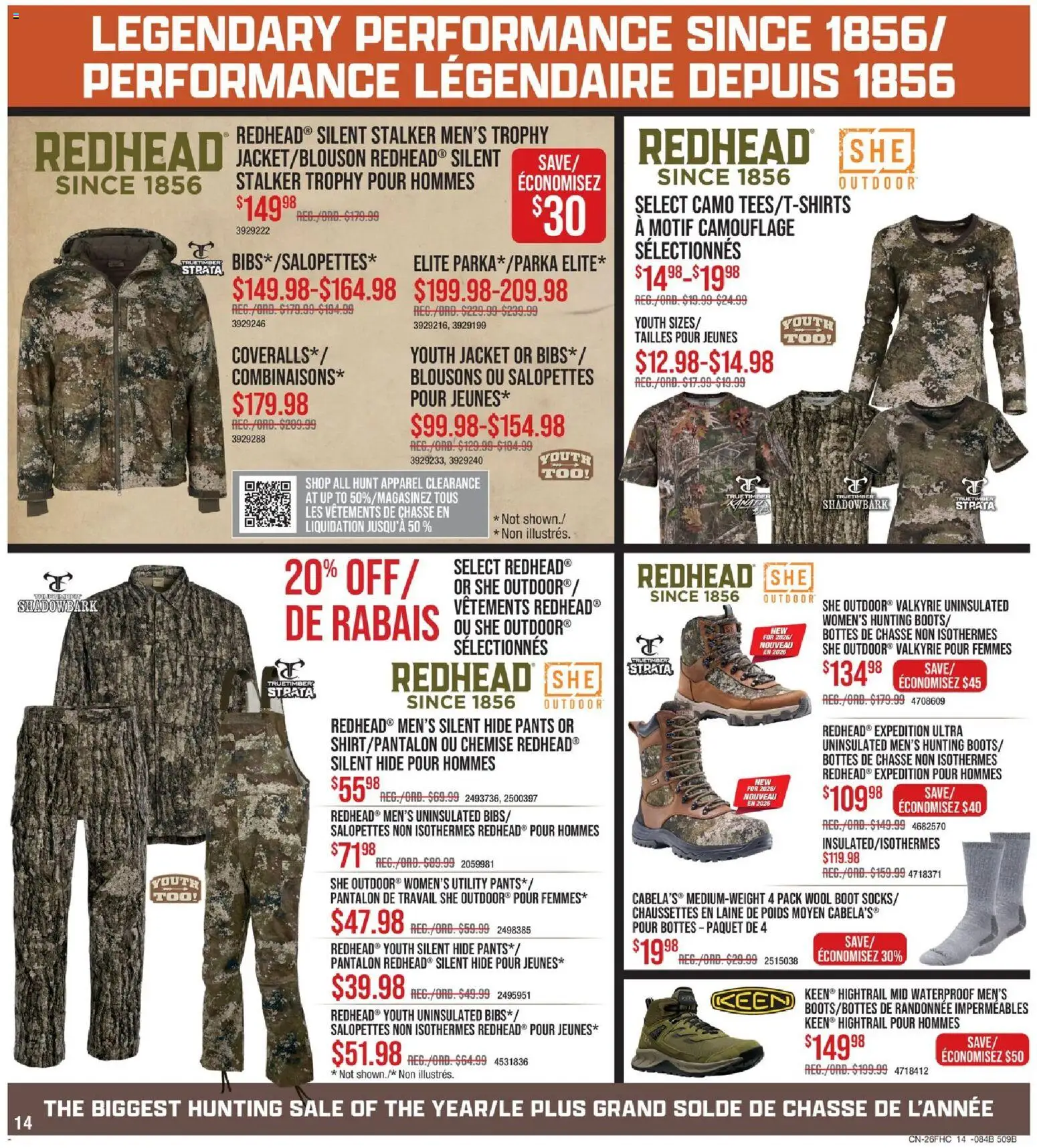 Cabelas flyer valid from Aug 6, 2026 | Page: 14 | Products: Jacket, Pants