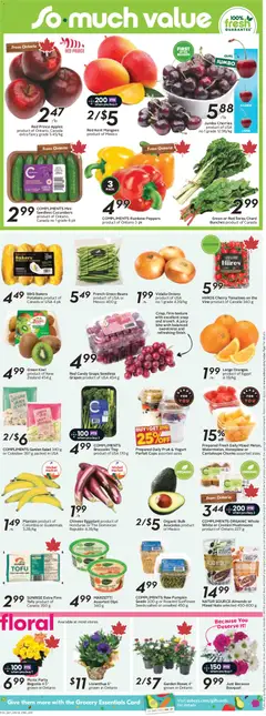 Preview of Sobeys weekly flyer / circulaire from shop Sobeys valid from 18.06.2026 | Page: 7 | Products: Cucumbers, Apples, Oranges, Tomatoes